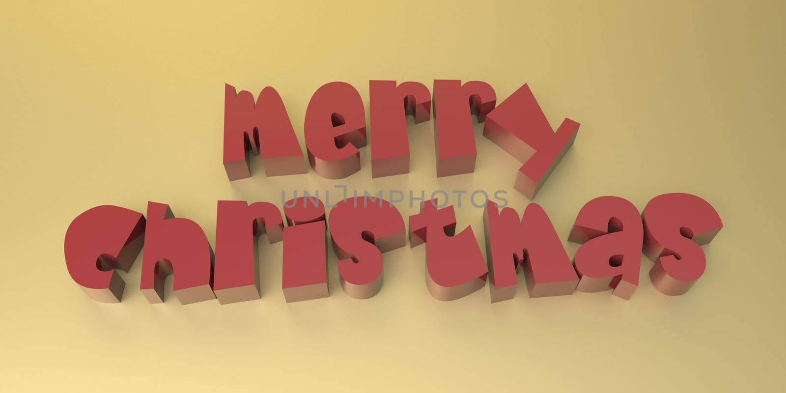 Render of the words Merry Christmas on a plain background with snowflakes