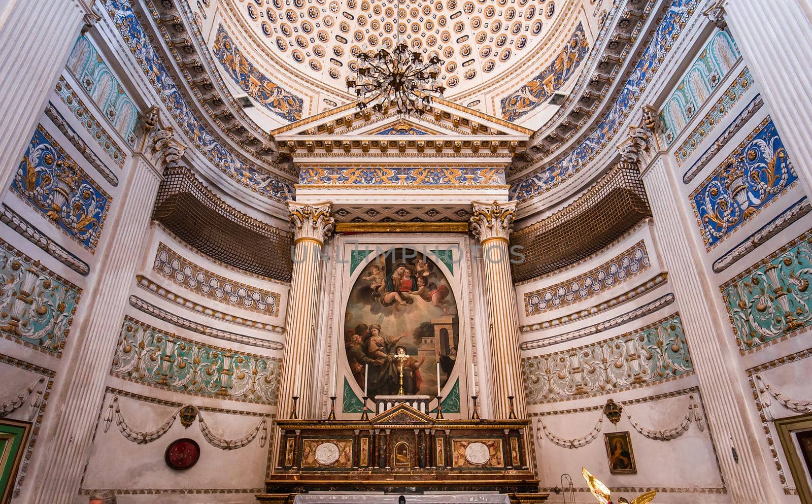 SCICLI, SICILY, ITALY, JUNE 20, 2018 : architectural details of San Giovanni evangelista church, june 20, 2018,  in Scicli, sicily, italy