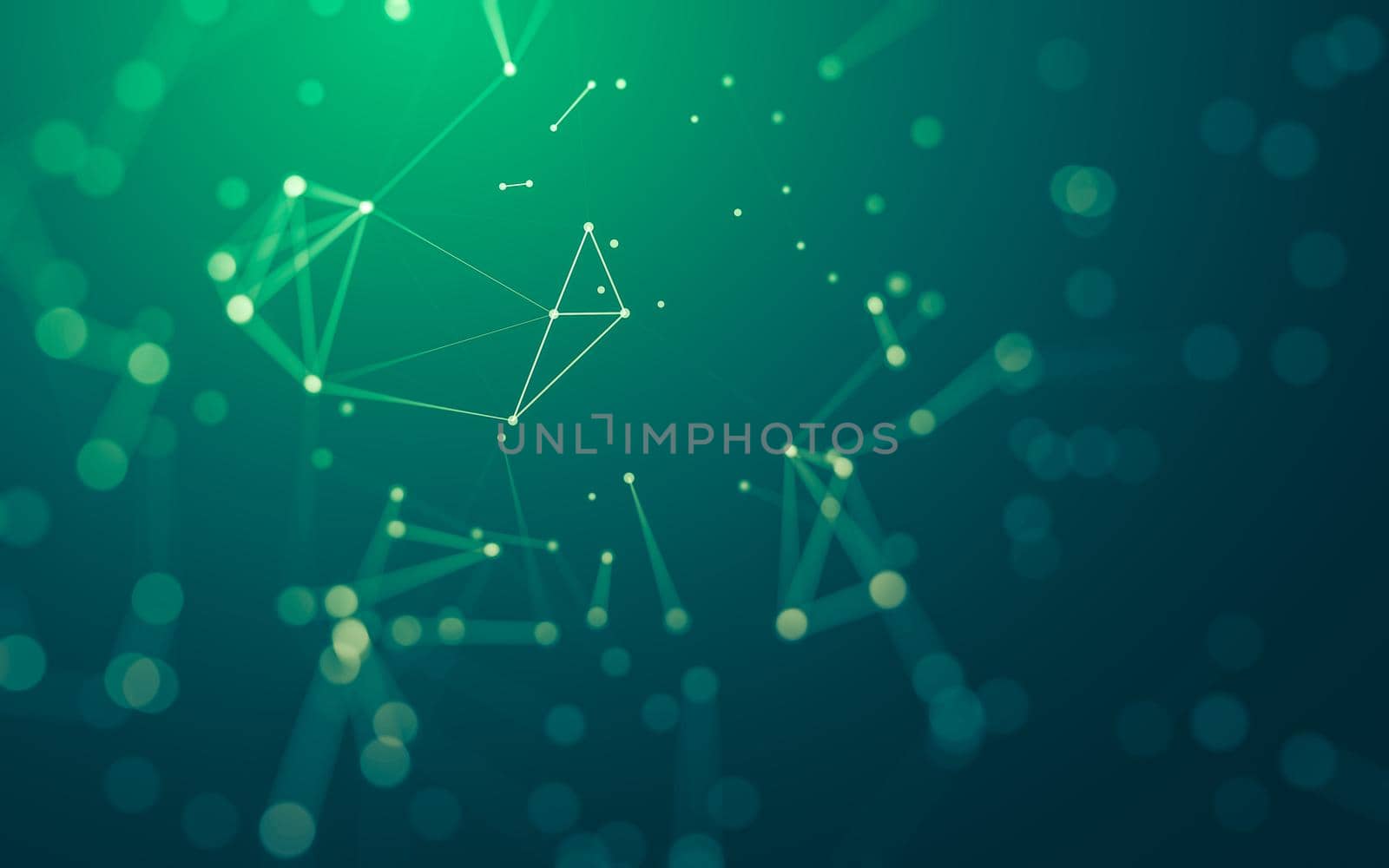 Abstract background. Molecules technology with polygonal shapes, connecting dots and lines. Connection structure. Big data visualization.