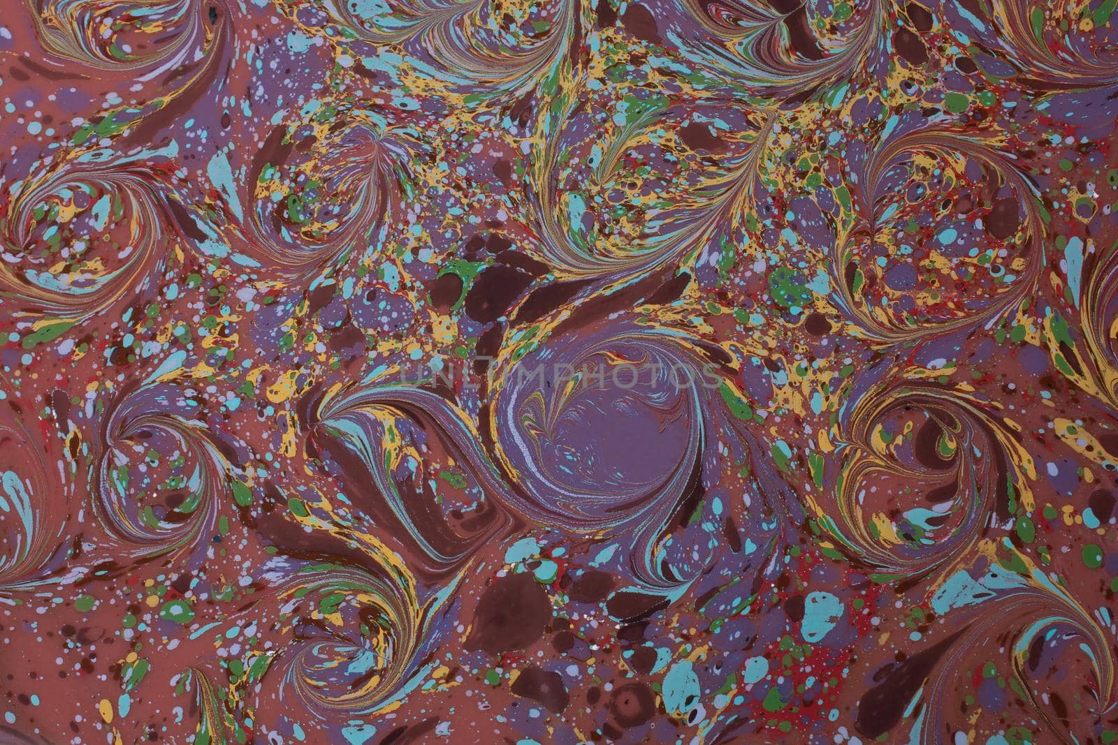 Abstract creative marble pattern texture. Traditional art of Ebru marbling    by berkay