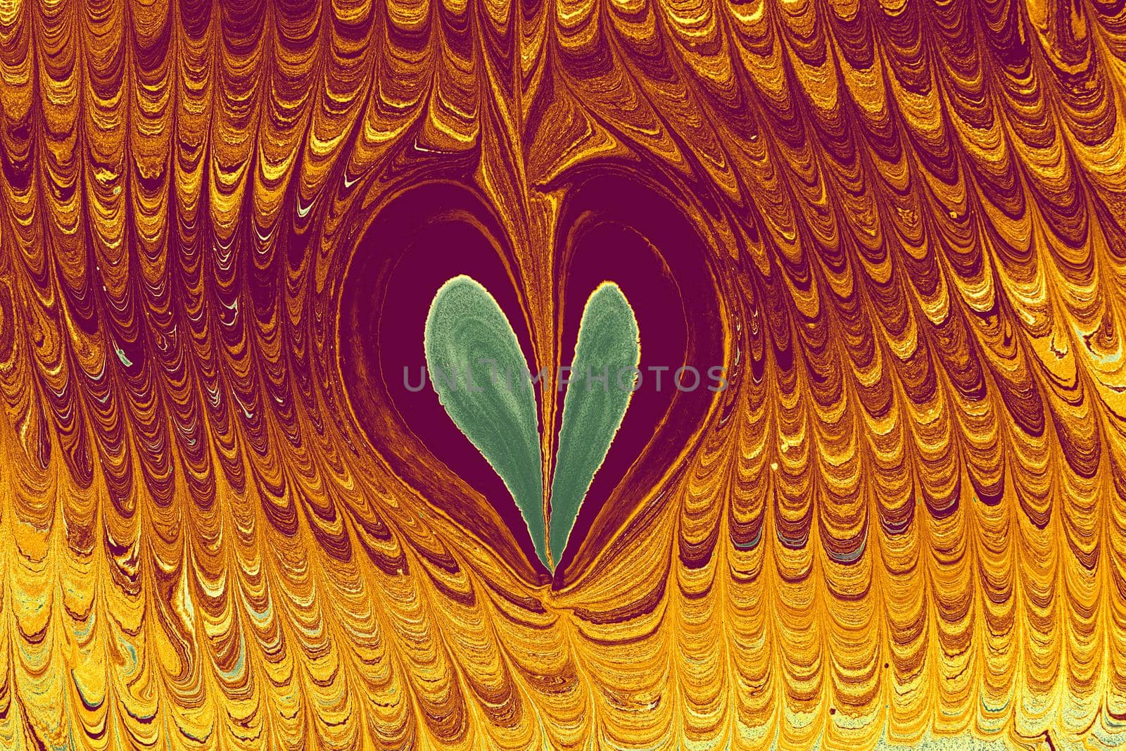 Ebru  marbling  background with heart shape. Unique art  marbling texture  background
