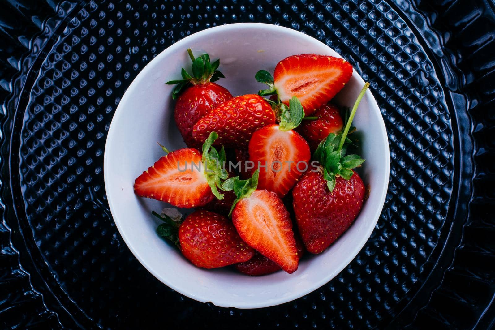 A view of a juicy, sweet and ripe strawberry fruit