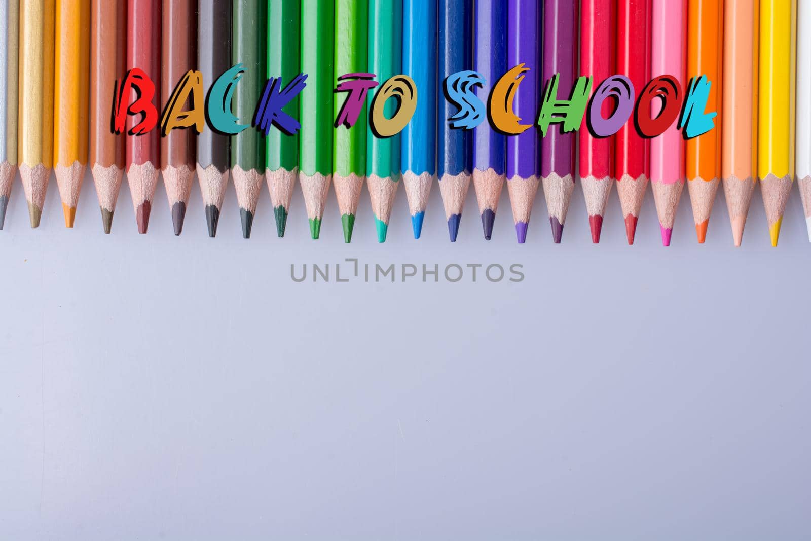  Color Pencils placed on a white background by berkay