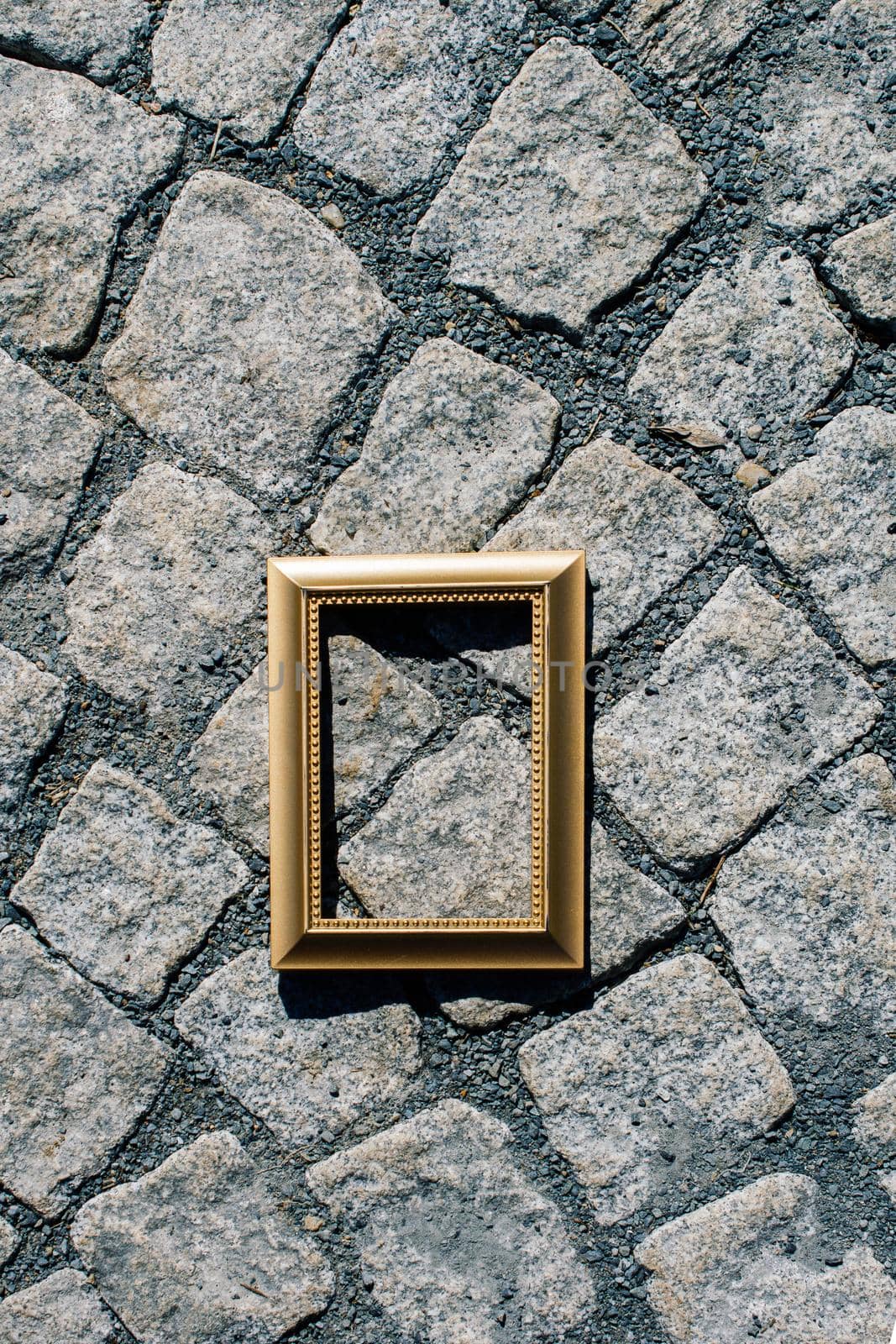 Blank wooden picture  frame on a background