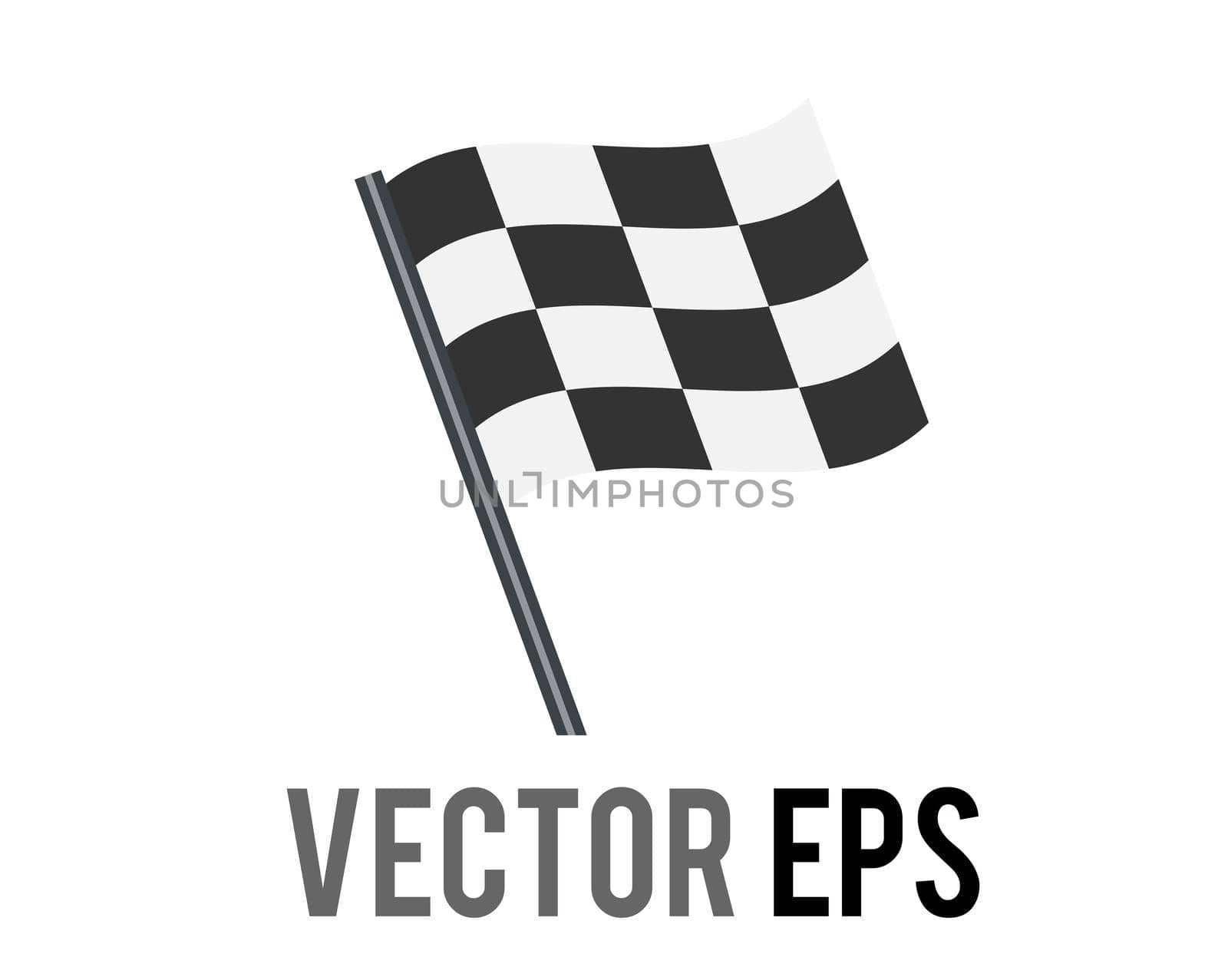 vector rectangular black and white squares checkerboard pattern racing flag icon by cougarsan