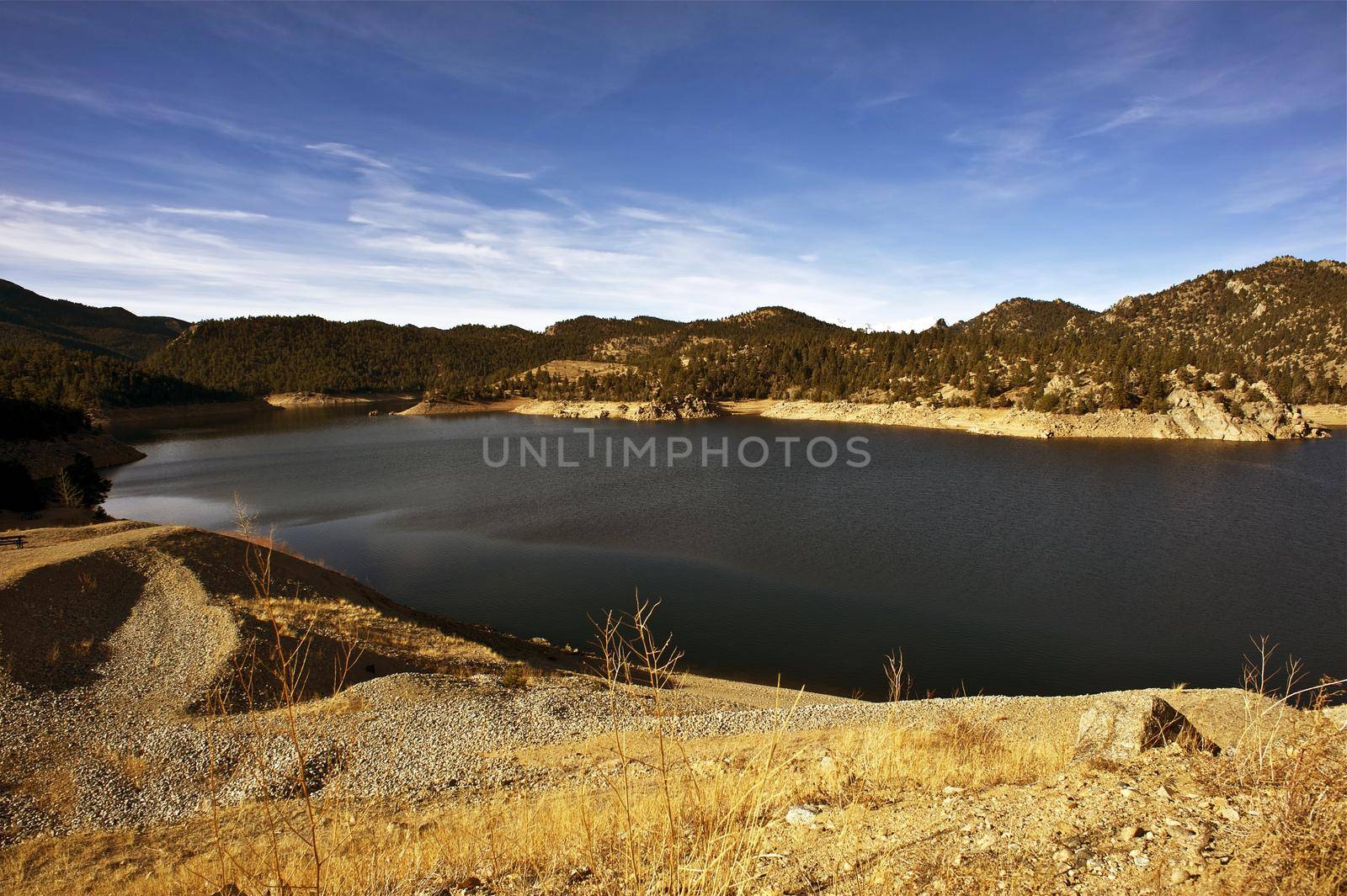 Colorado Gross Reservoir near Denver Colorado. Colorado Dry Landscape.