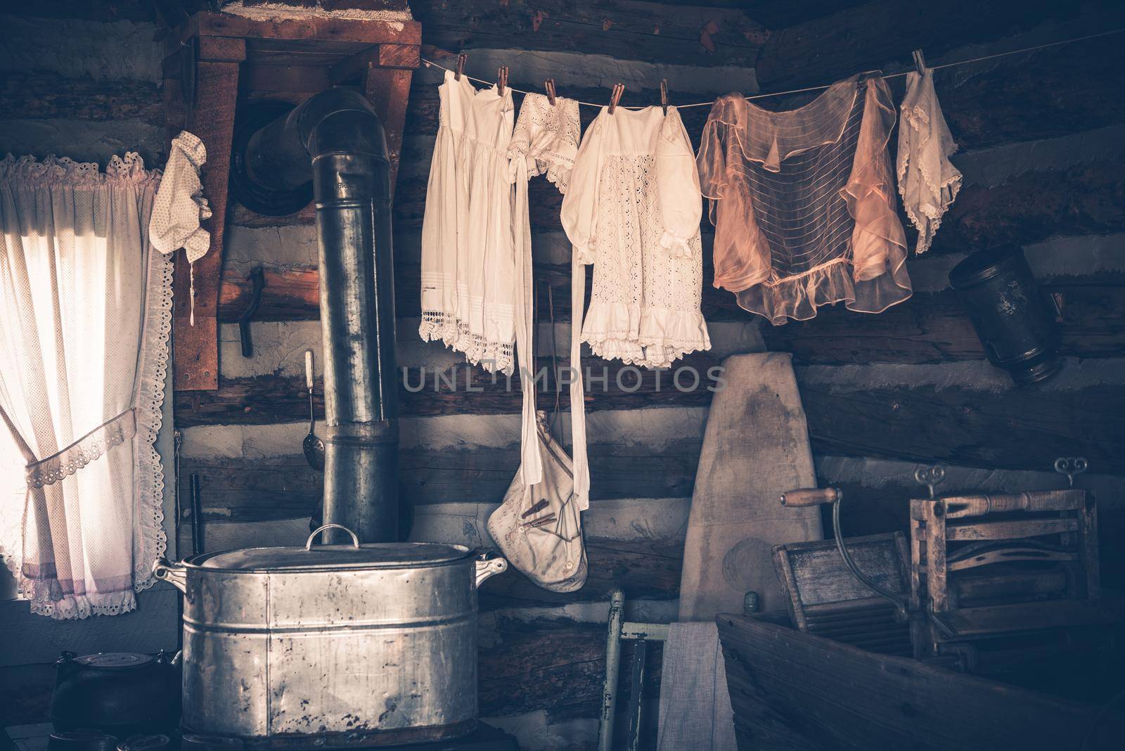 Laundry in the Vintage Western House by welcomia