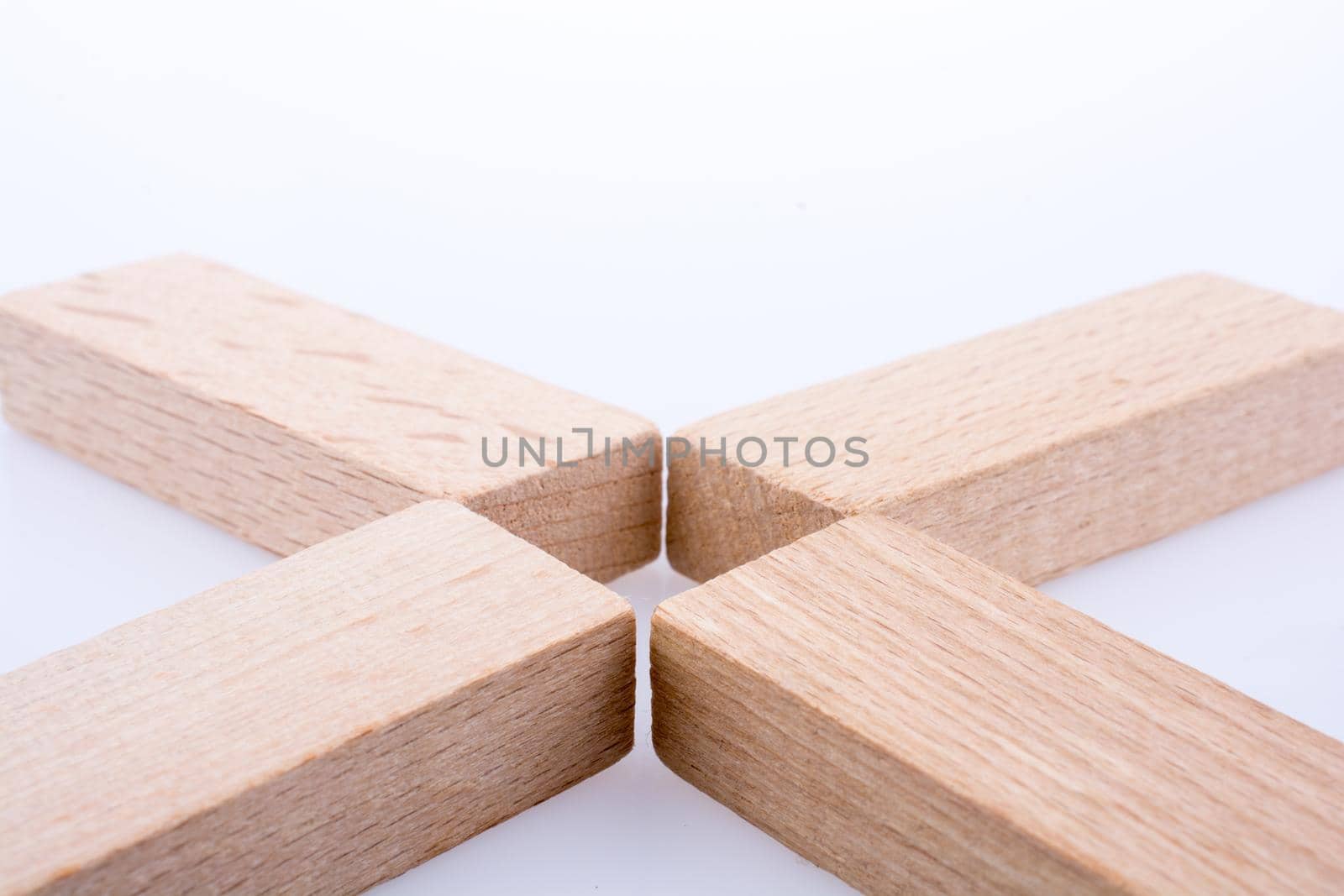 Wooden domino  on white background by berkay