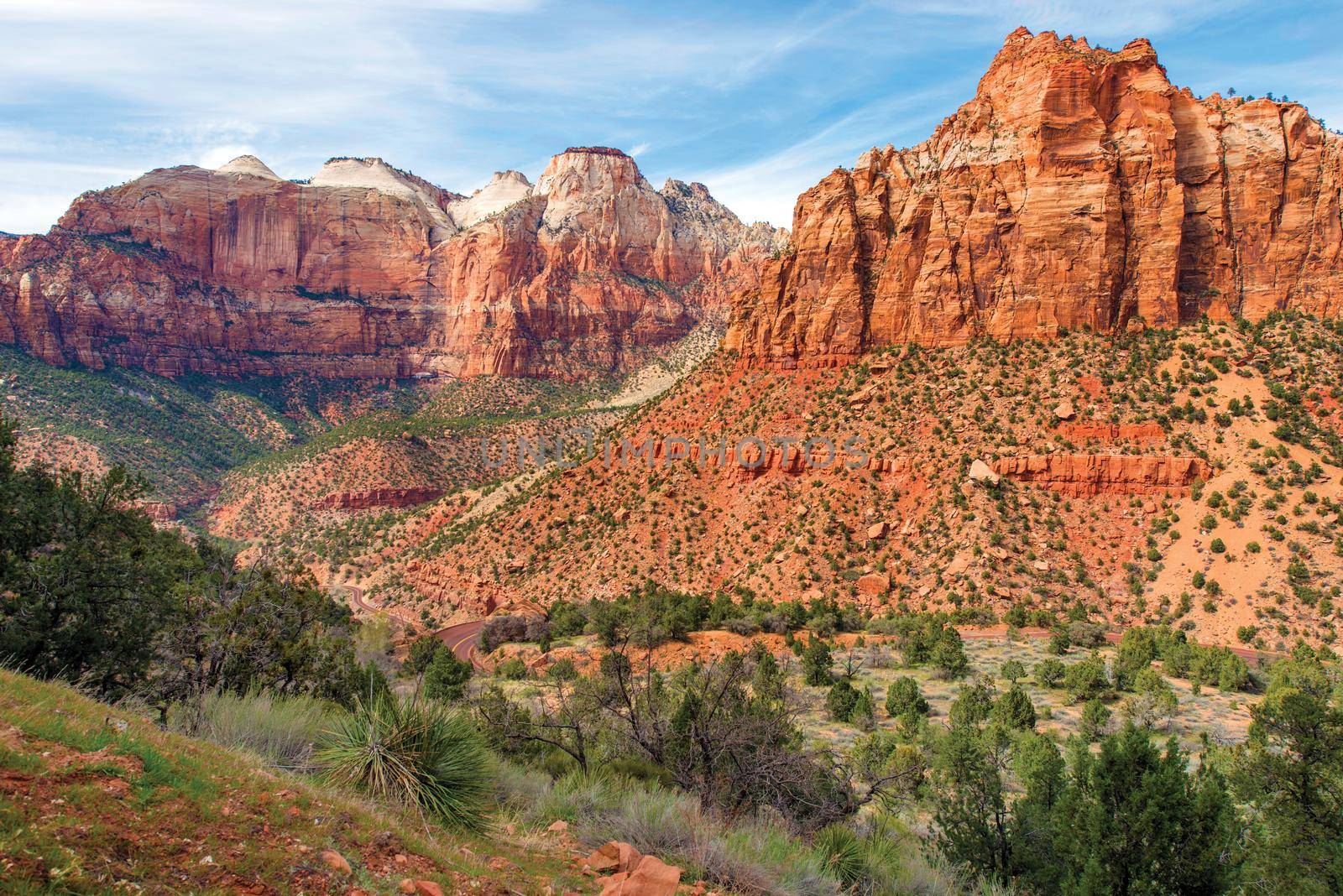 Zion Park Landscape Utah, United States. Zion National Park Canyon. by welcomia