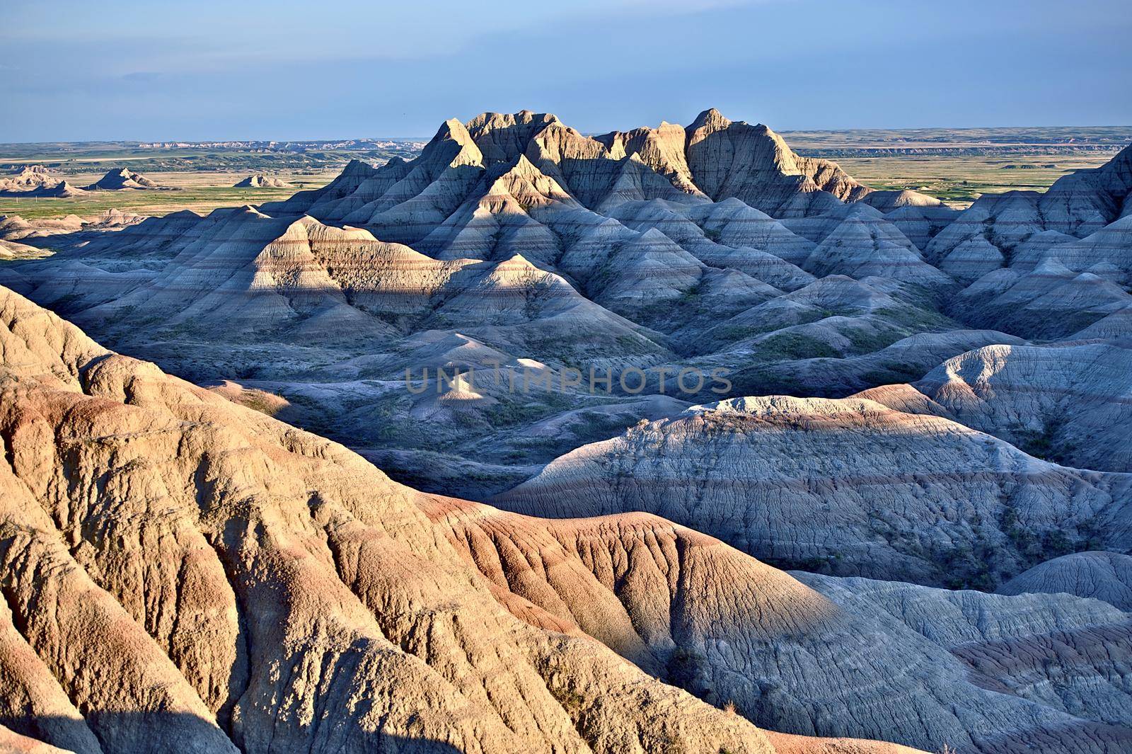 South Dakota Badlands Landscape -Badlands Summer Panorama. Badlands Sunset. Nature Photo Collection by welcomia