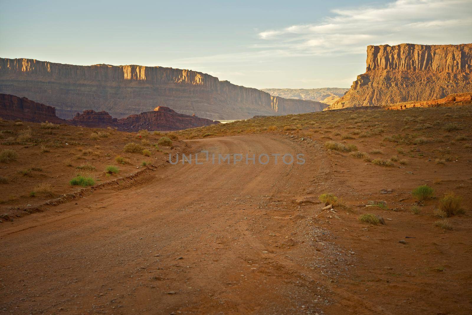 Raw Utah Desert Landscape - Sandy Backcountry Road near Moab, Utah, USA.  by welcomia