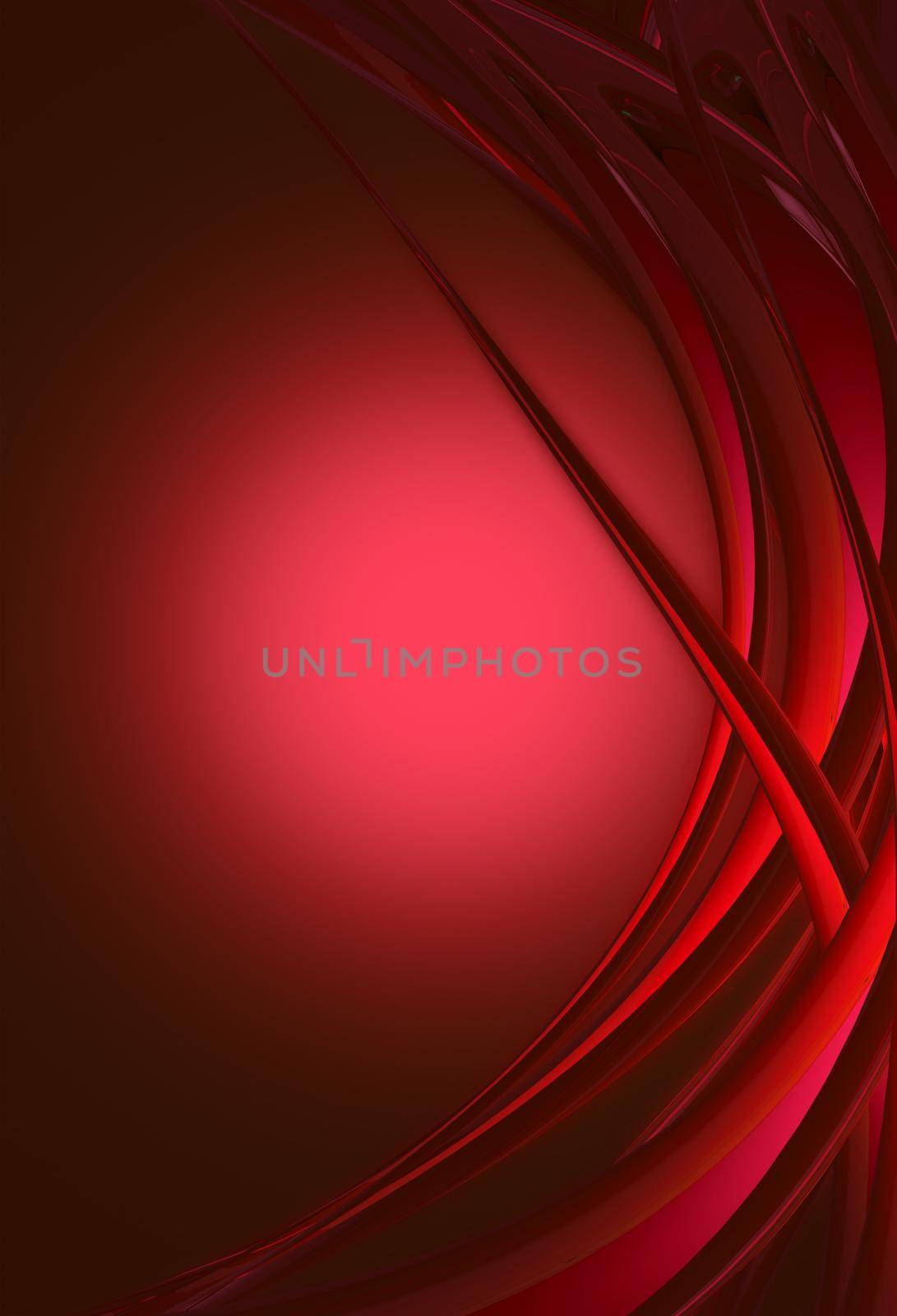 Dark Red Abstract Background with Abstract Wavy Ornaments. Vertical Abstract Design with Copy Space. by welcomia