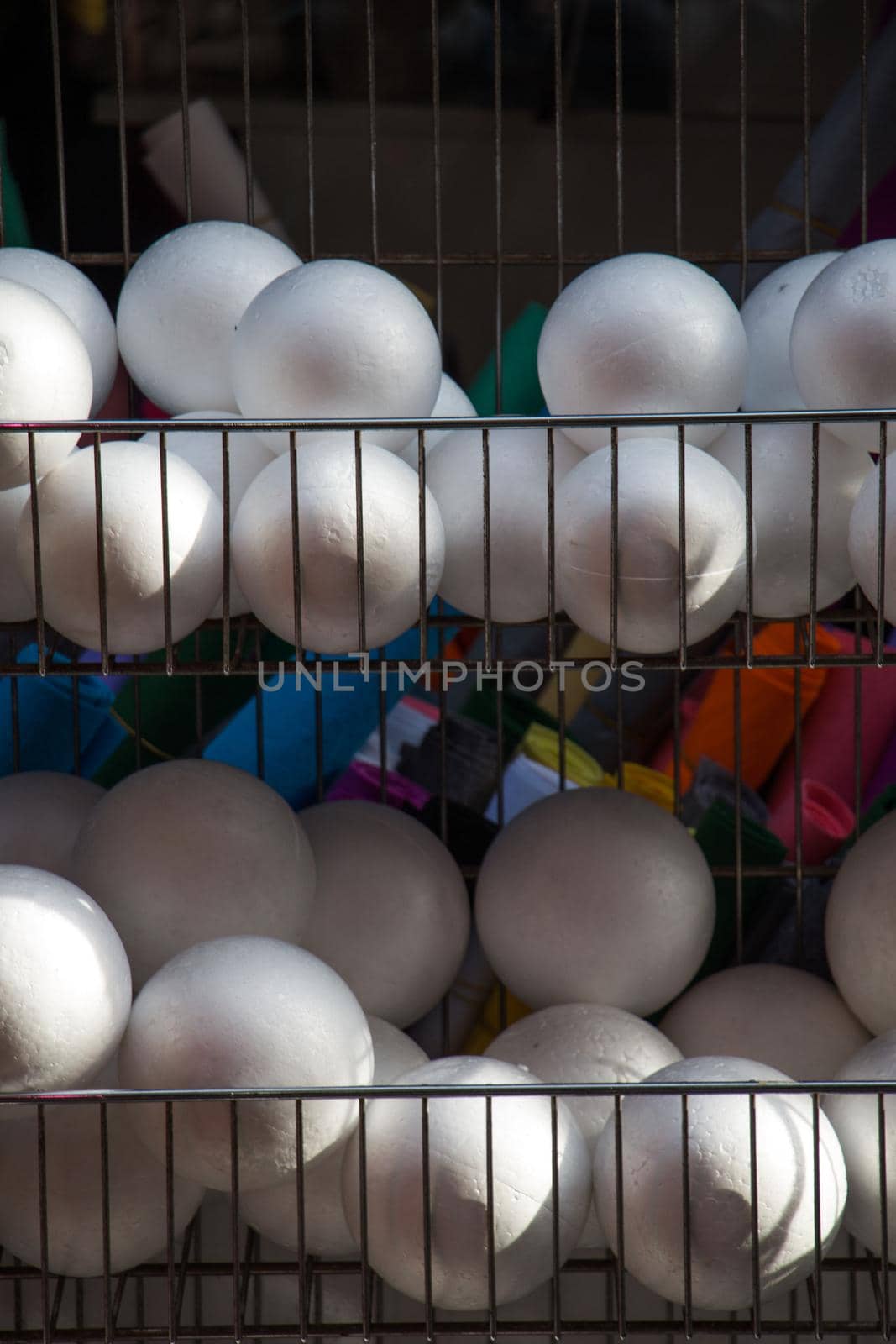 Dozens of styrofoam balls by berkay