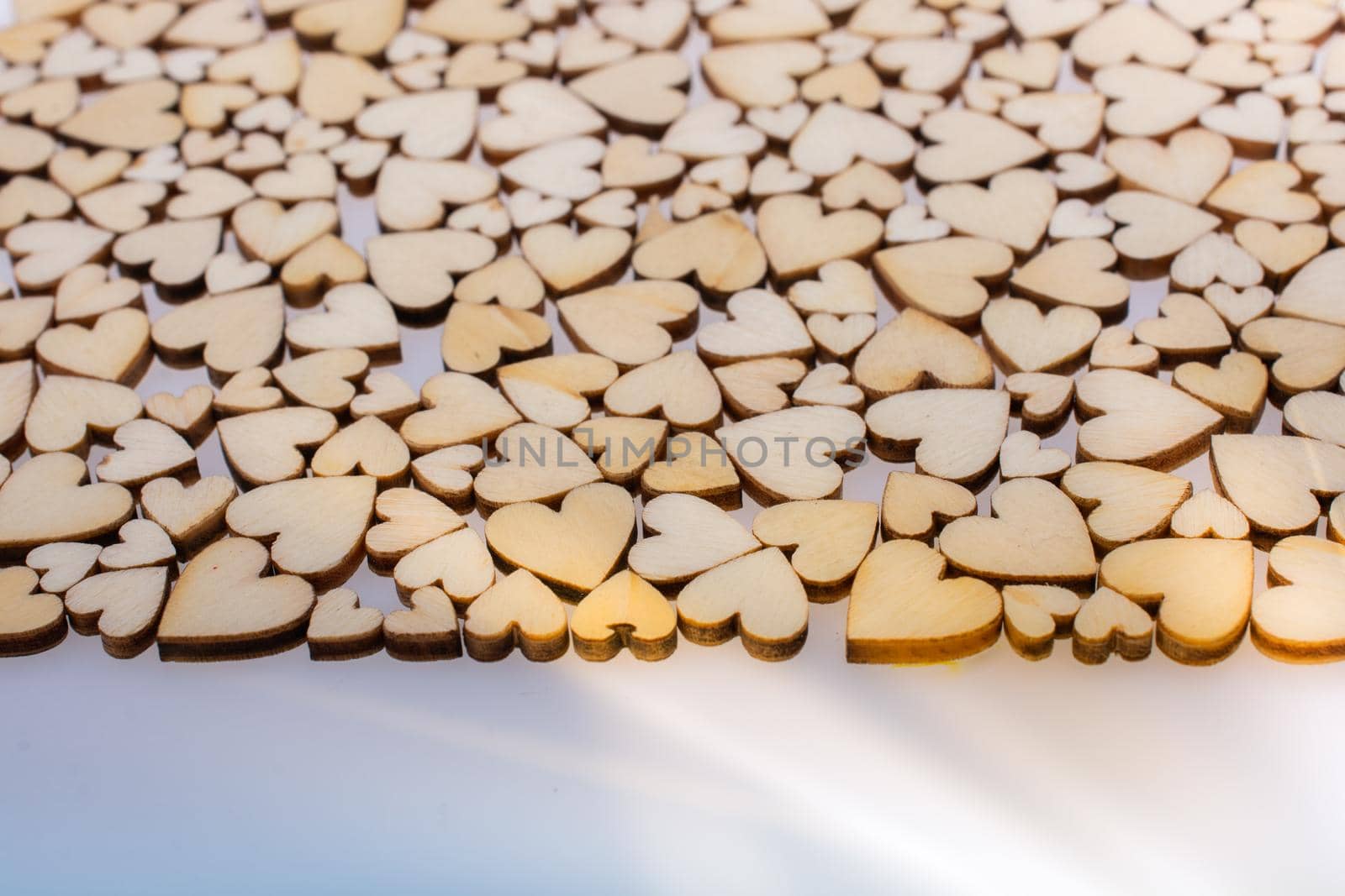 Retro style wooden hearts as love concept