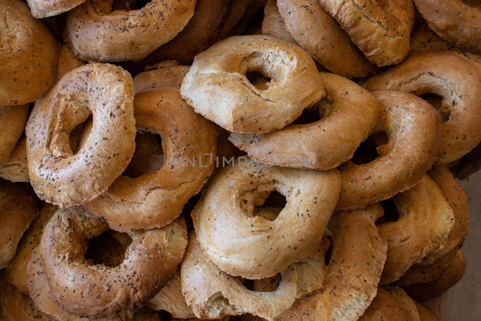 Traditional Turkish style made bread loaf cut into slices