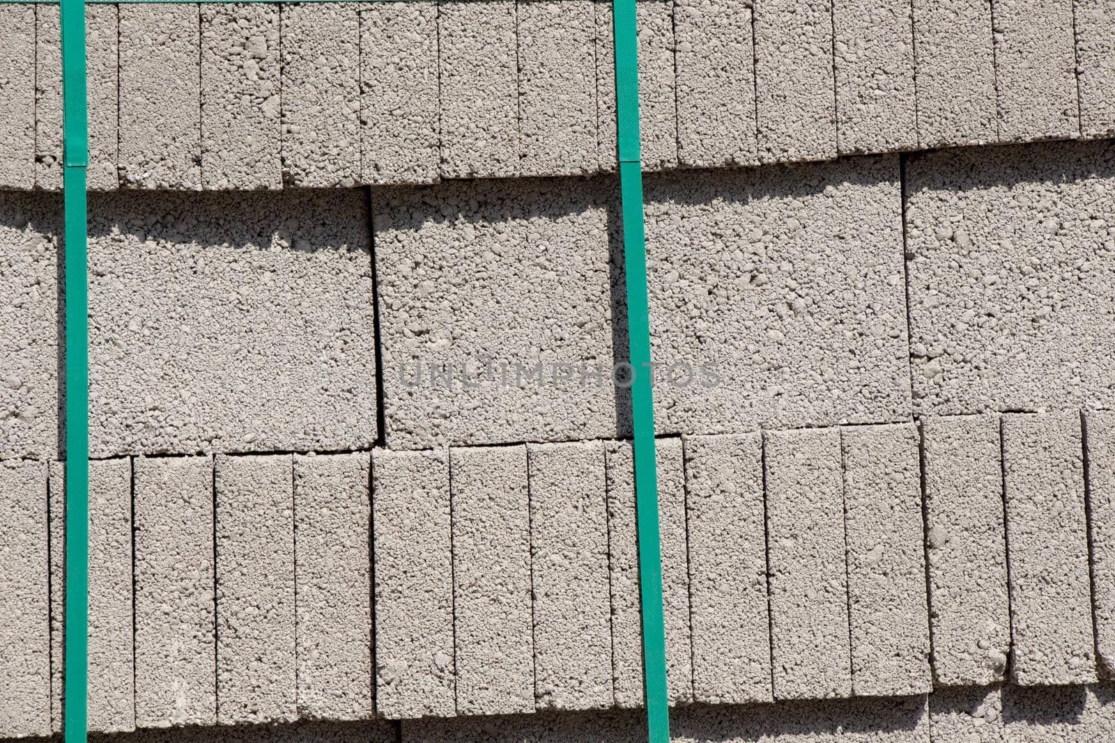 Pallets with concrete decorative pavement tile stones