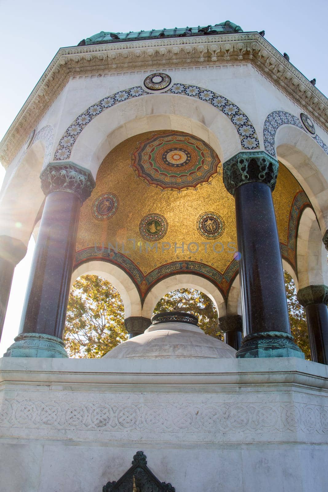 The German Fountain is a gazebo styled fountain in the northern end of old hippodrome (Sultanahmet Square), Istanbul, Turkey