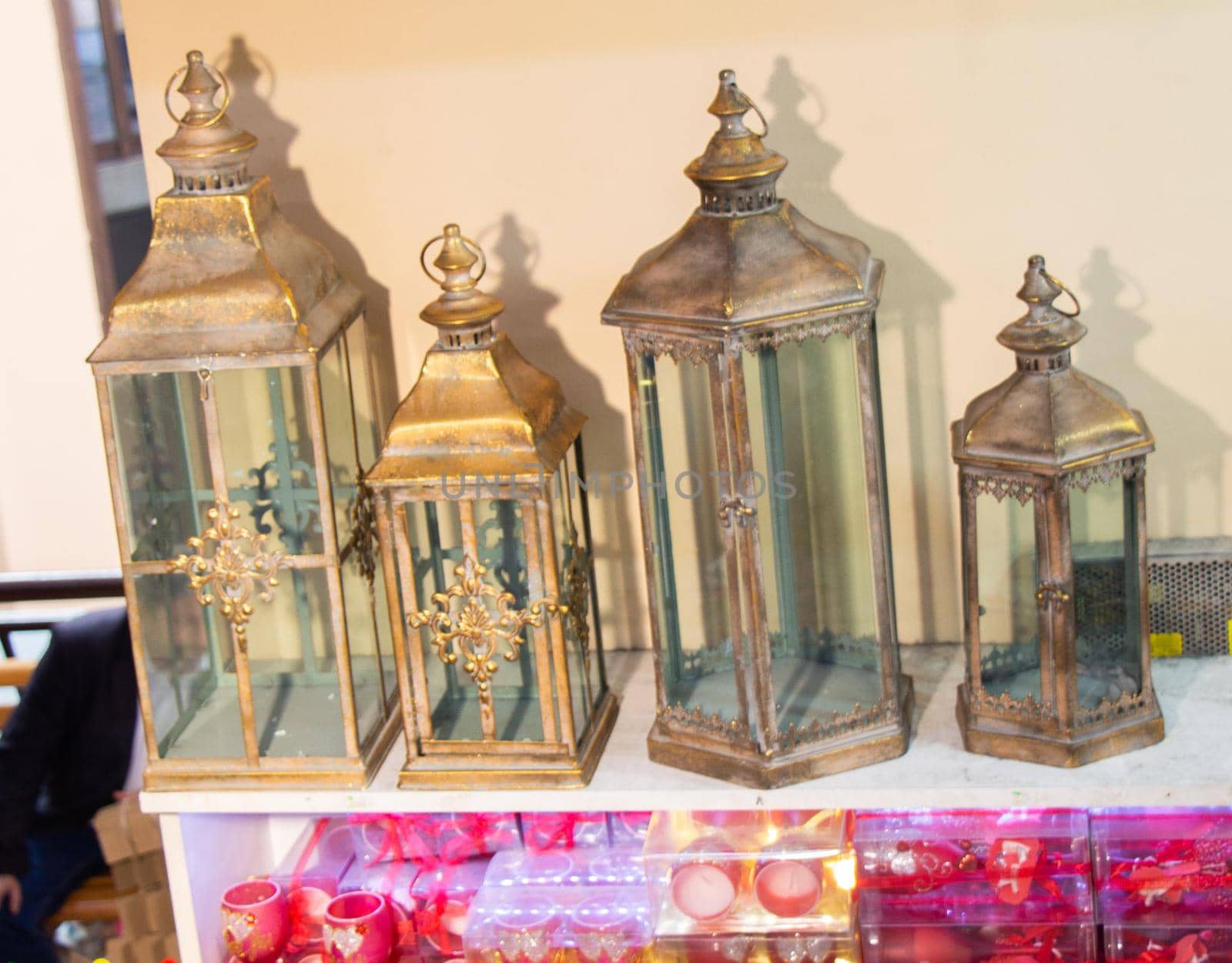 Old retro  style lantern made of metal