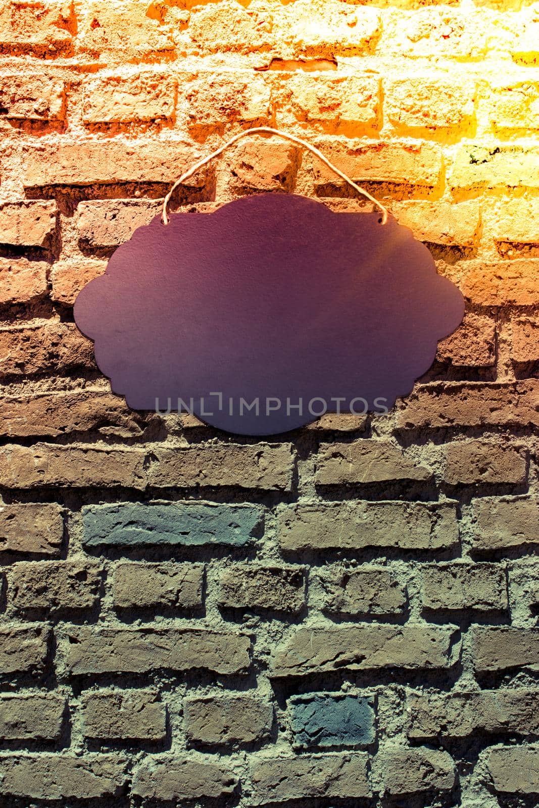 Black Empty Sign Board with string for hanging on wall