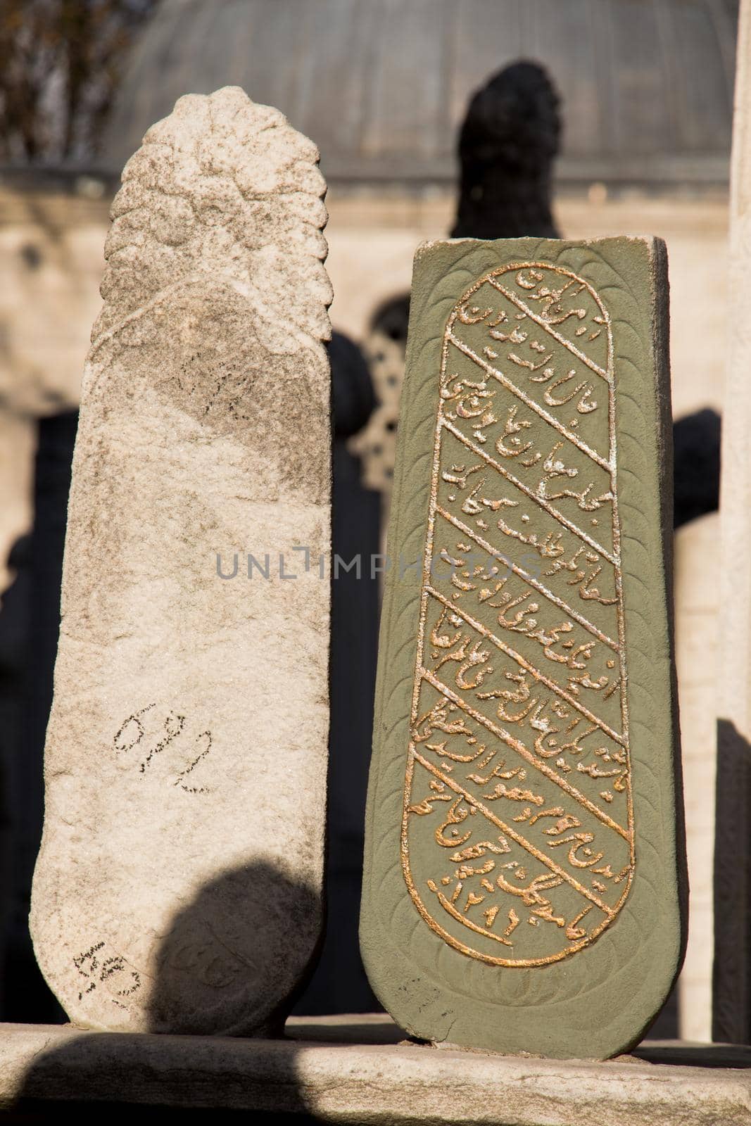 Art in stones of Ottoman tomb in cemetery by berkay