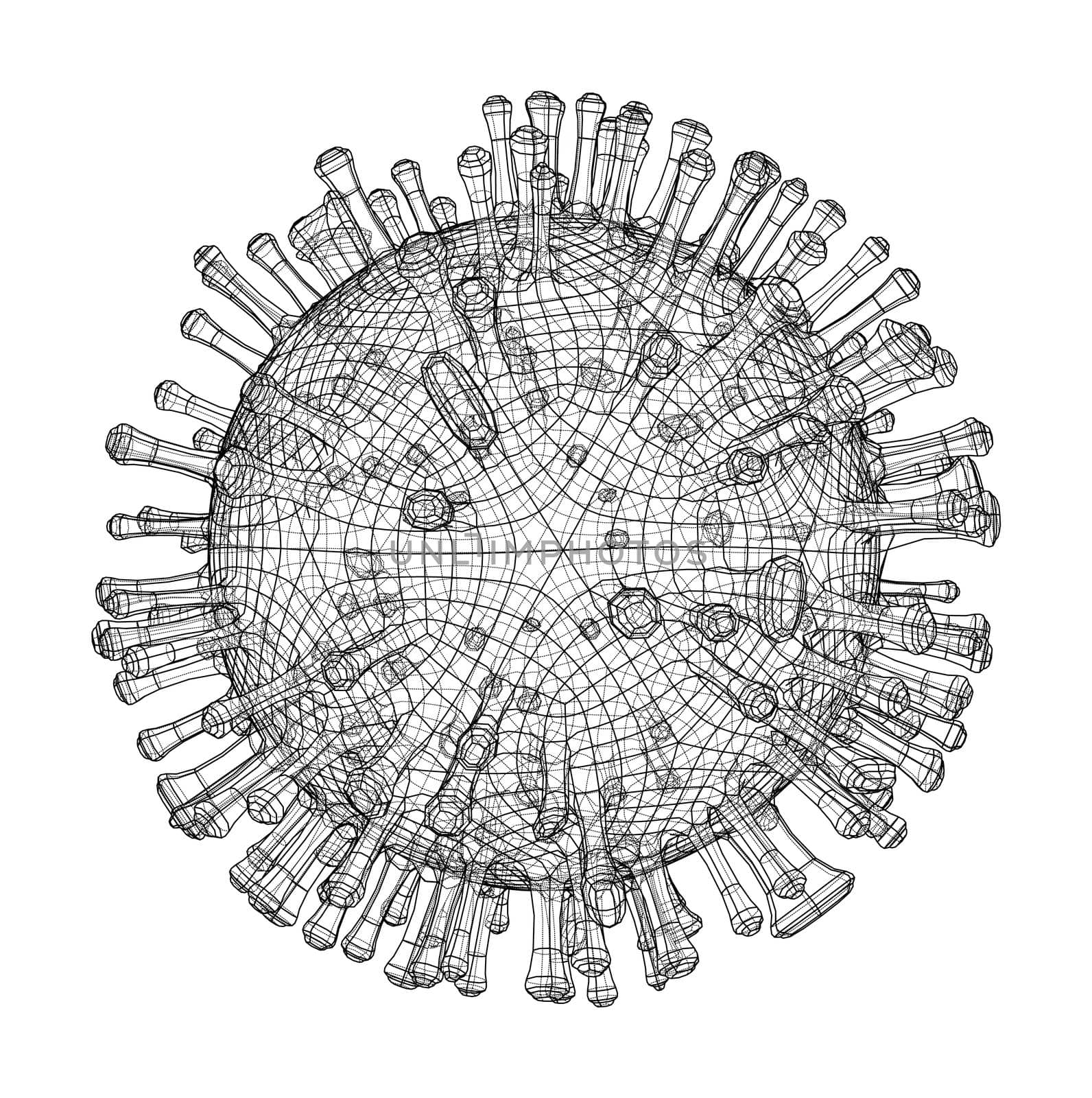 Wire-frame model of a virus by cherezoff