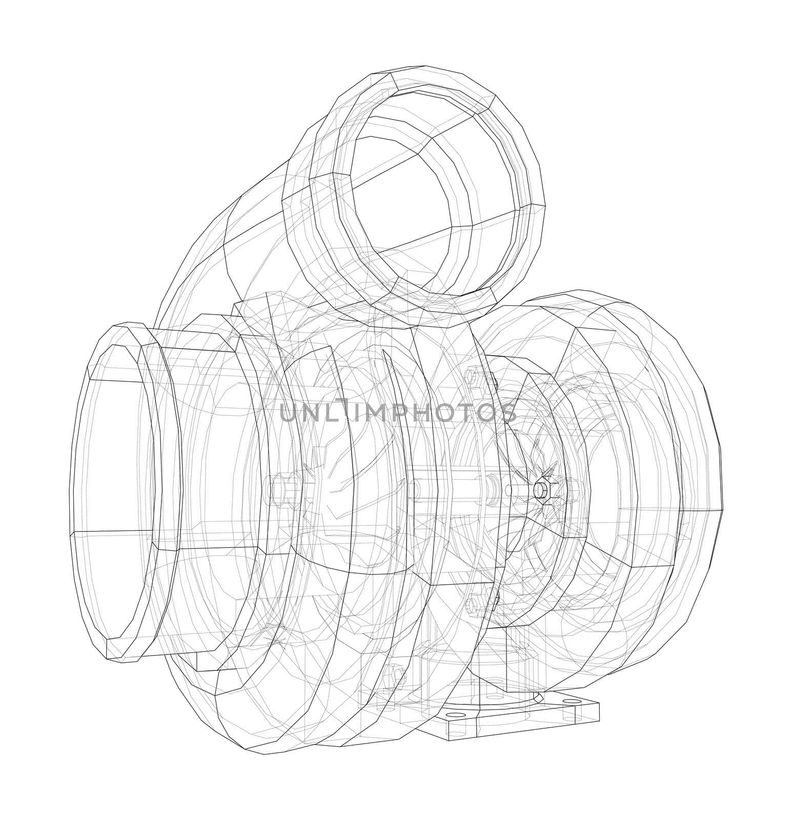 Automobile turbocharger concept outline by cherezoff