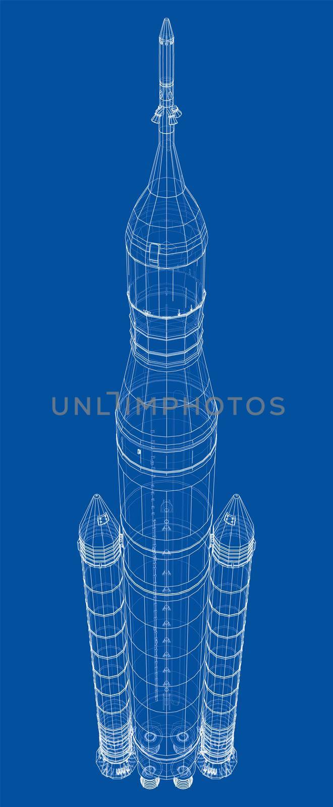 Space rocket concept outline by cherezoff