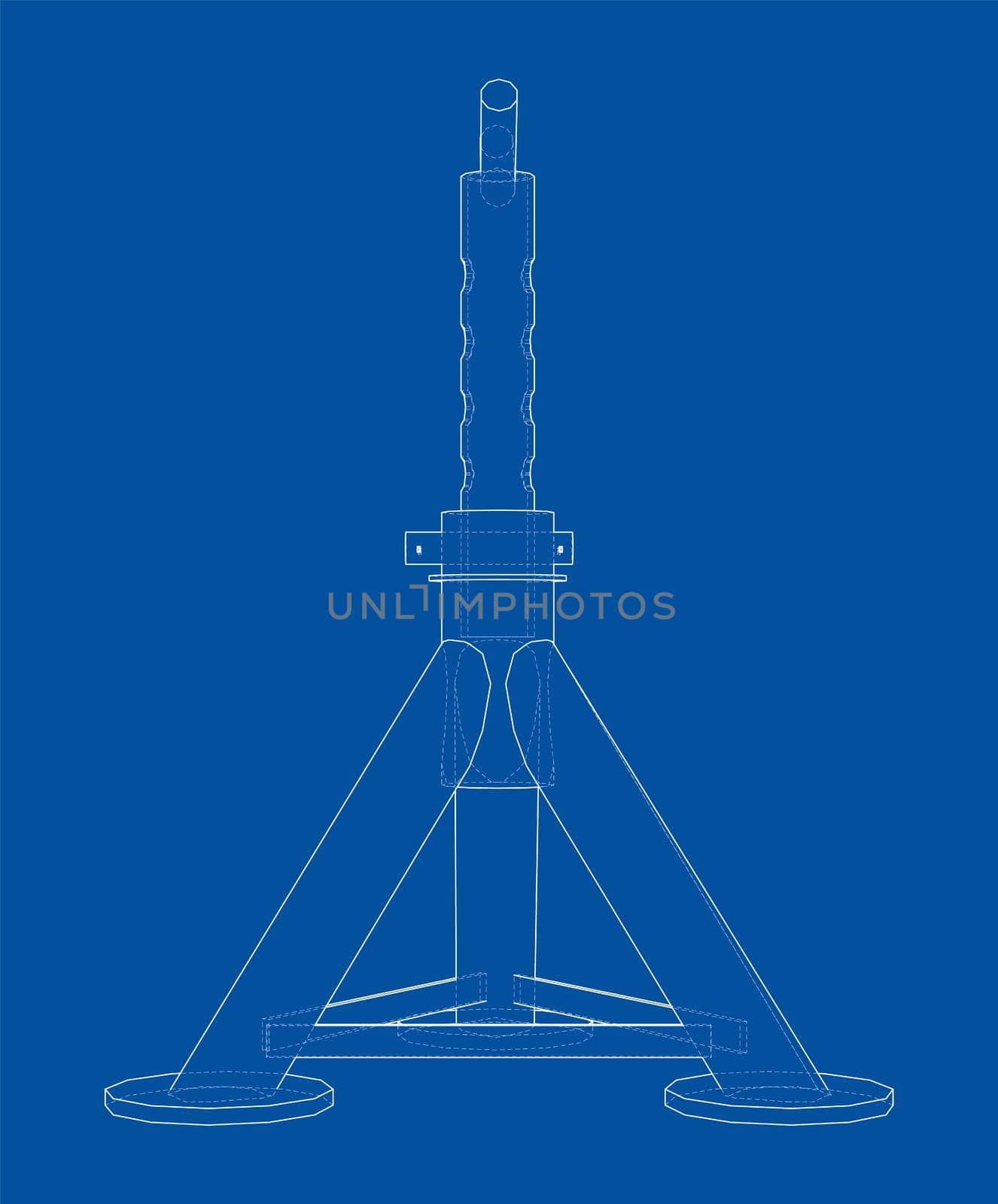 Axle stand isolated. 3d illustration by cherezoff