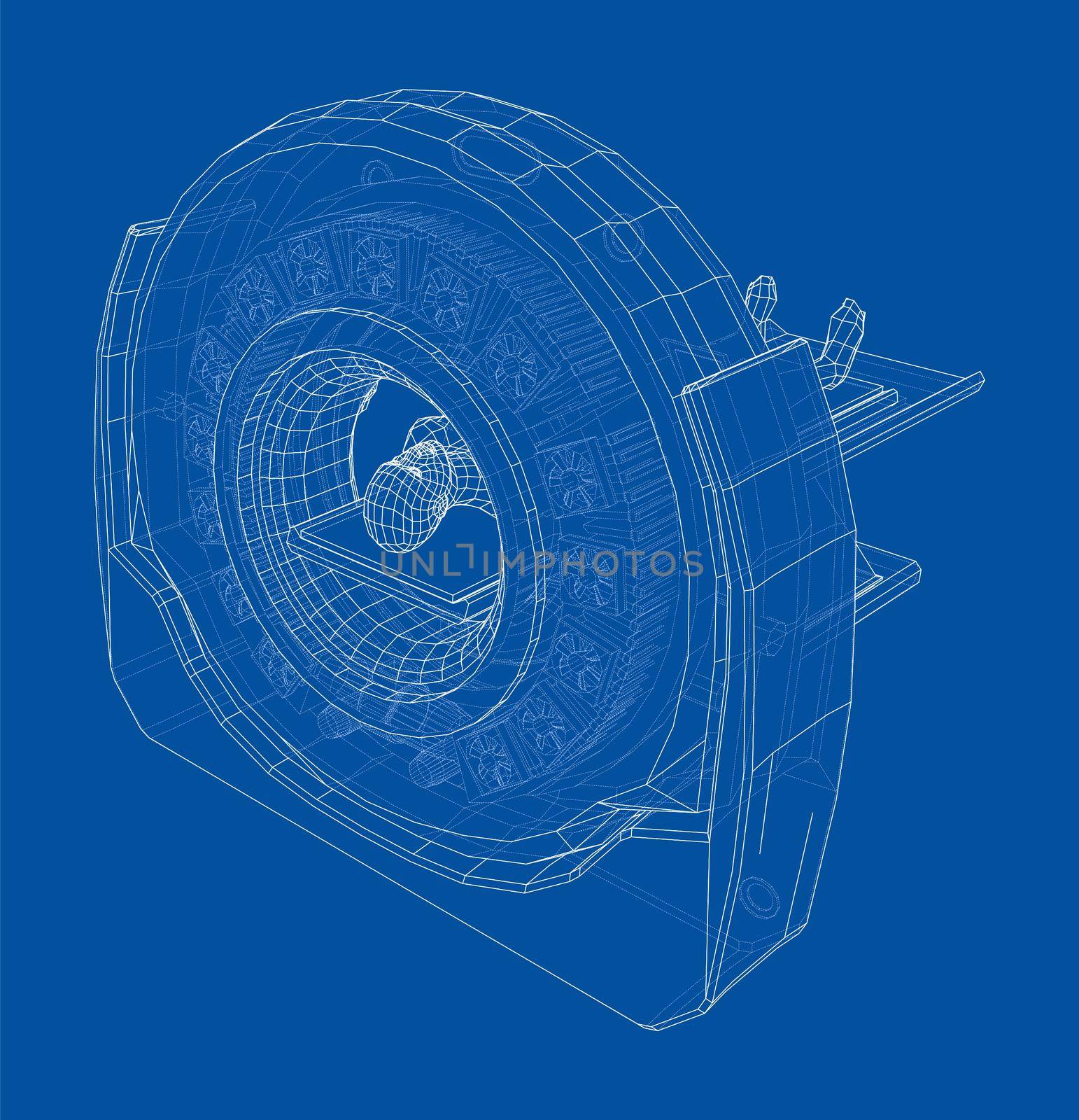 MRI machine scanning patient inside by cherezoff