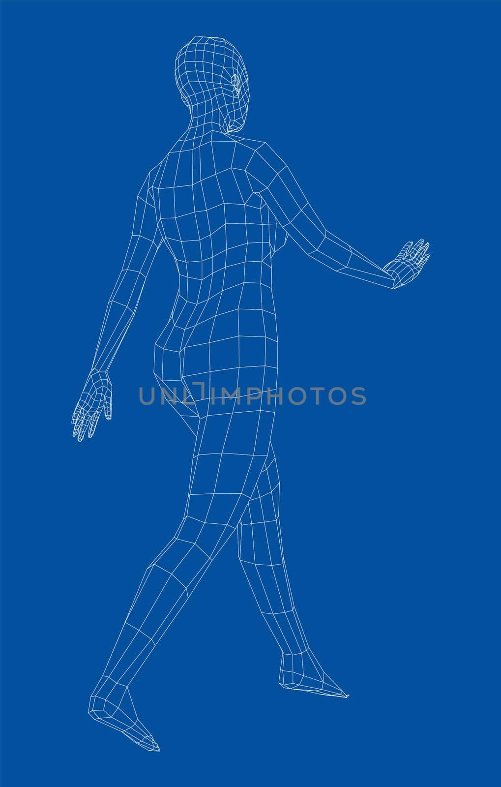 Wireframe walking woman by cherezoff