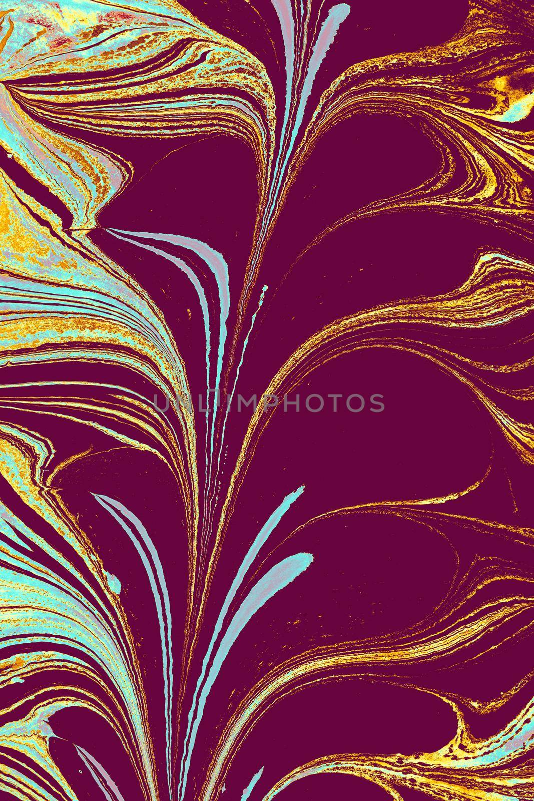 Abstract marble floral pattern texture. Traditional art of Ebru marbling
 by berkay
