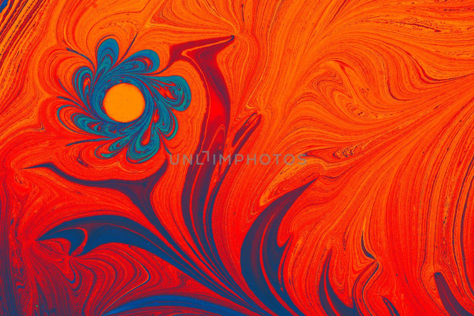 Ebru  marbling with floral patterns. Unique art  marbling  texture  background by berkay