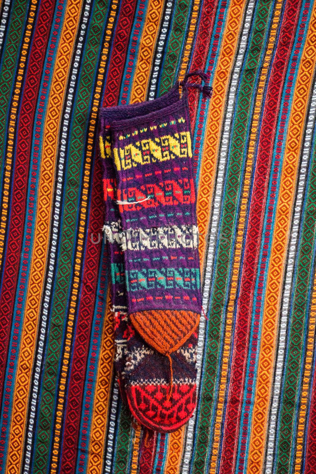 handmade colorful Turkish ethnic styled woven socks by berkay