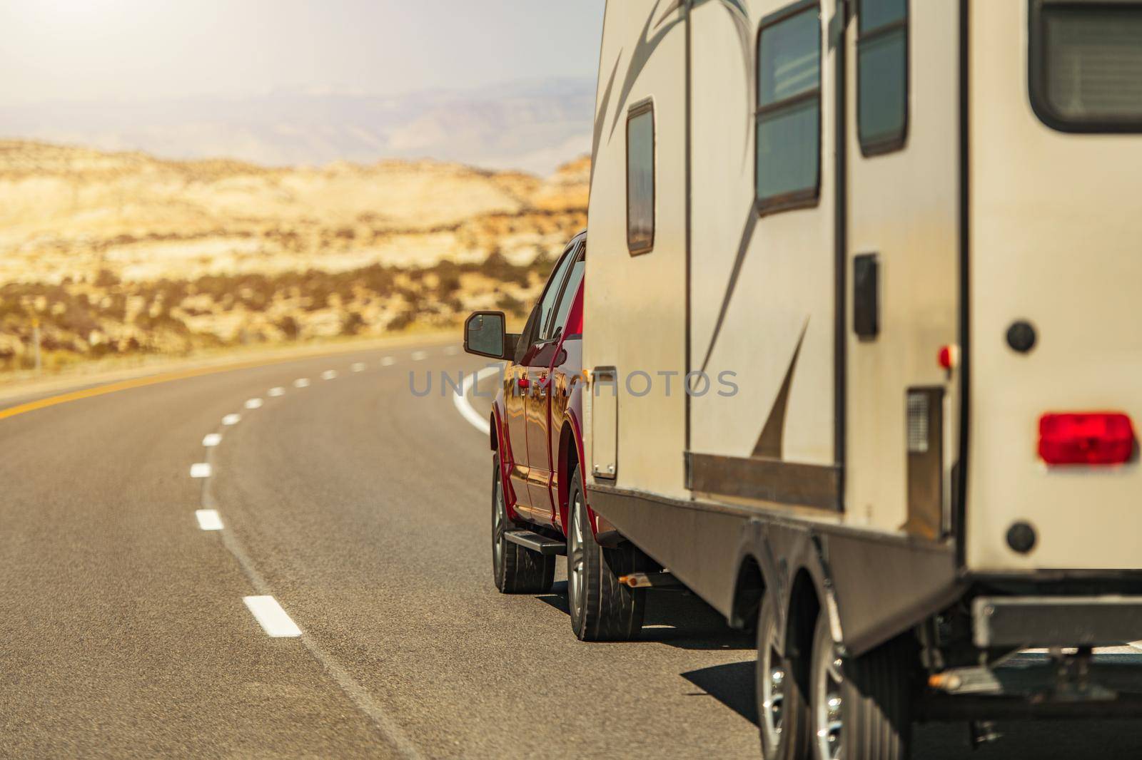 Travel Trailer RV on a Scenic Utah Route by welcomia