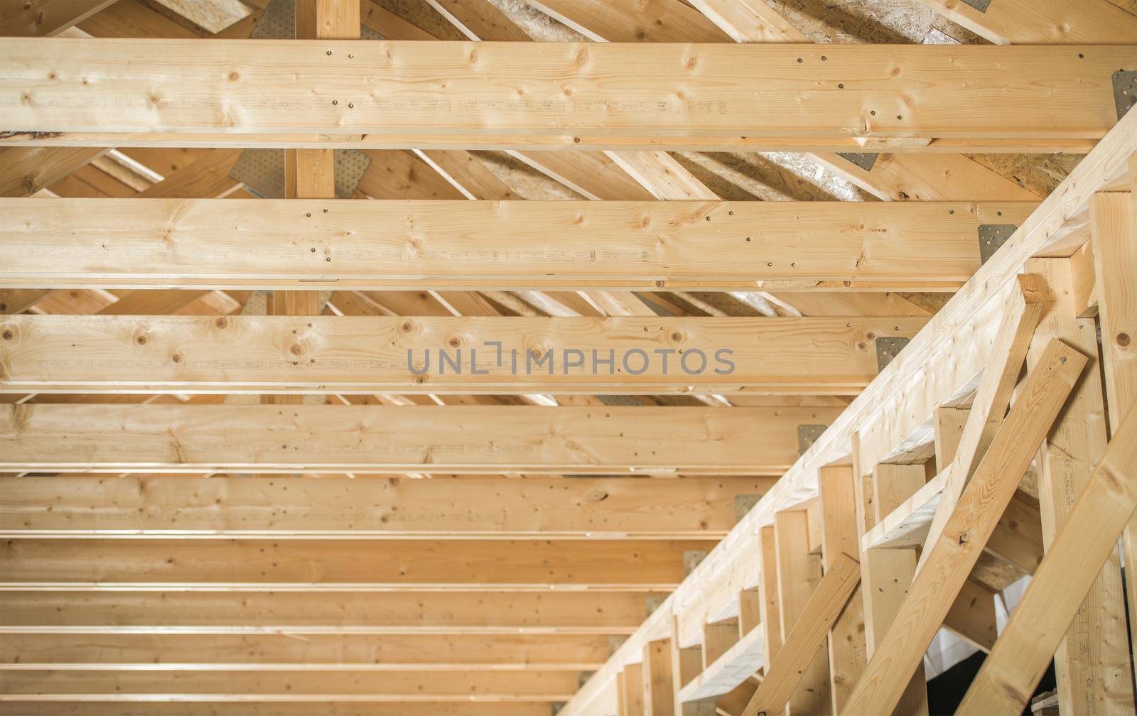 Wooden Beams House Skeleton Structure by welcomia