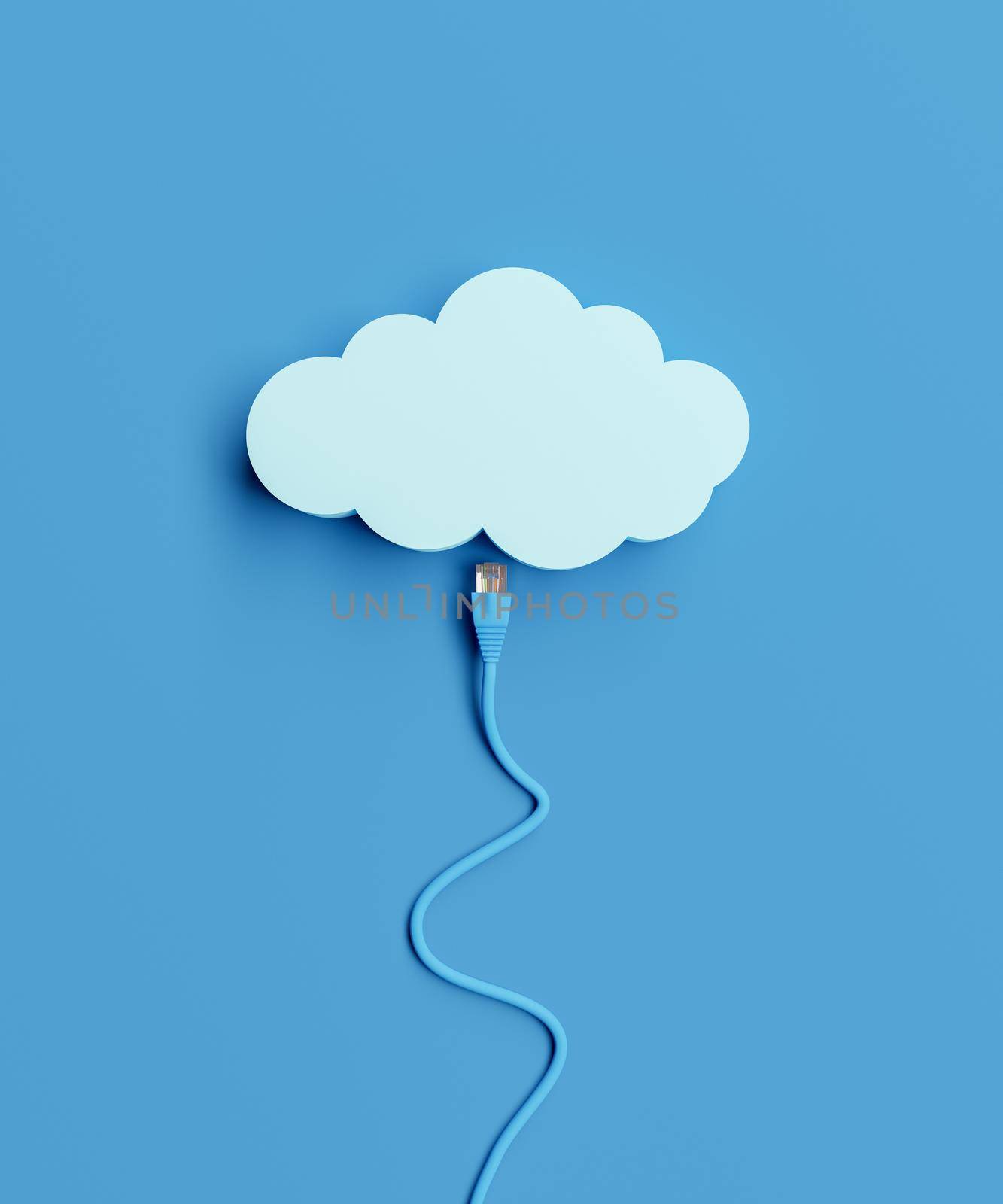cartoon cloud with an ethernet cable by asolano