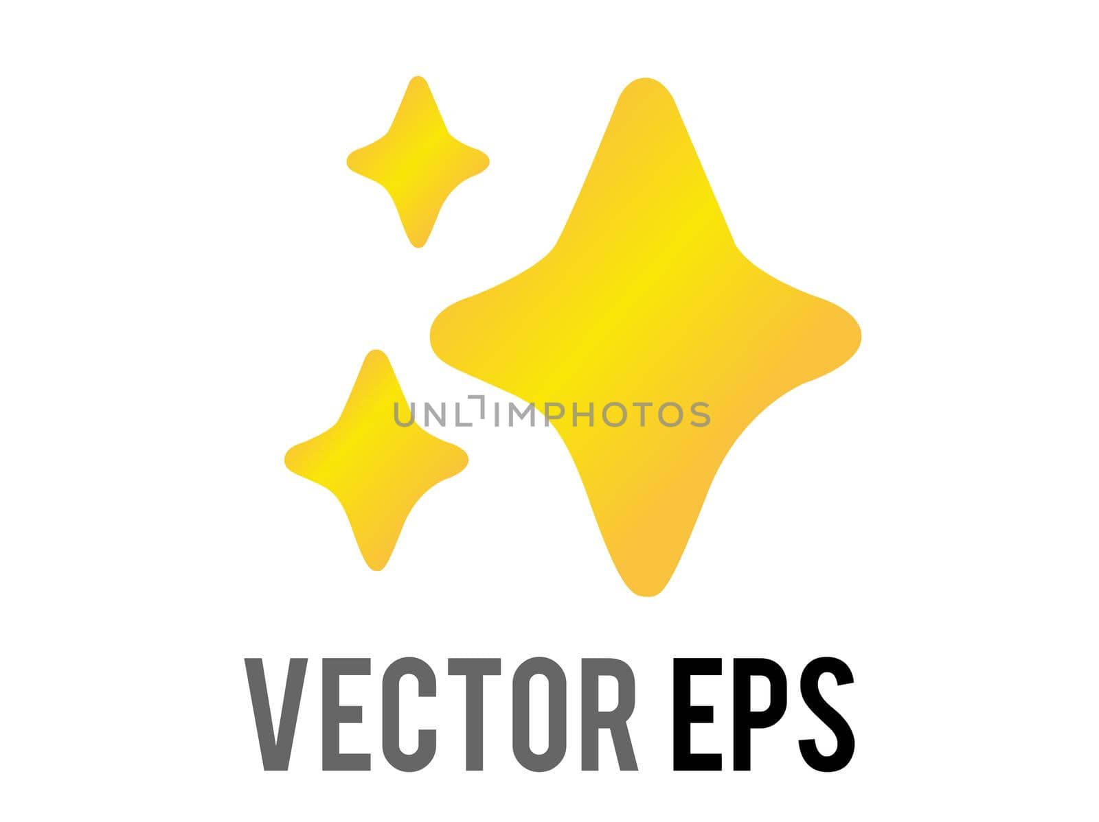 Vector glittering flashes of sparkles, yellow stars icon, indicate love, happiness; beauty, gratitude, excitement by cougarsan