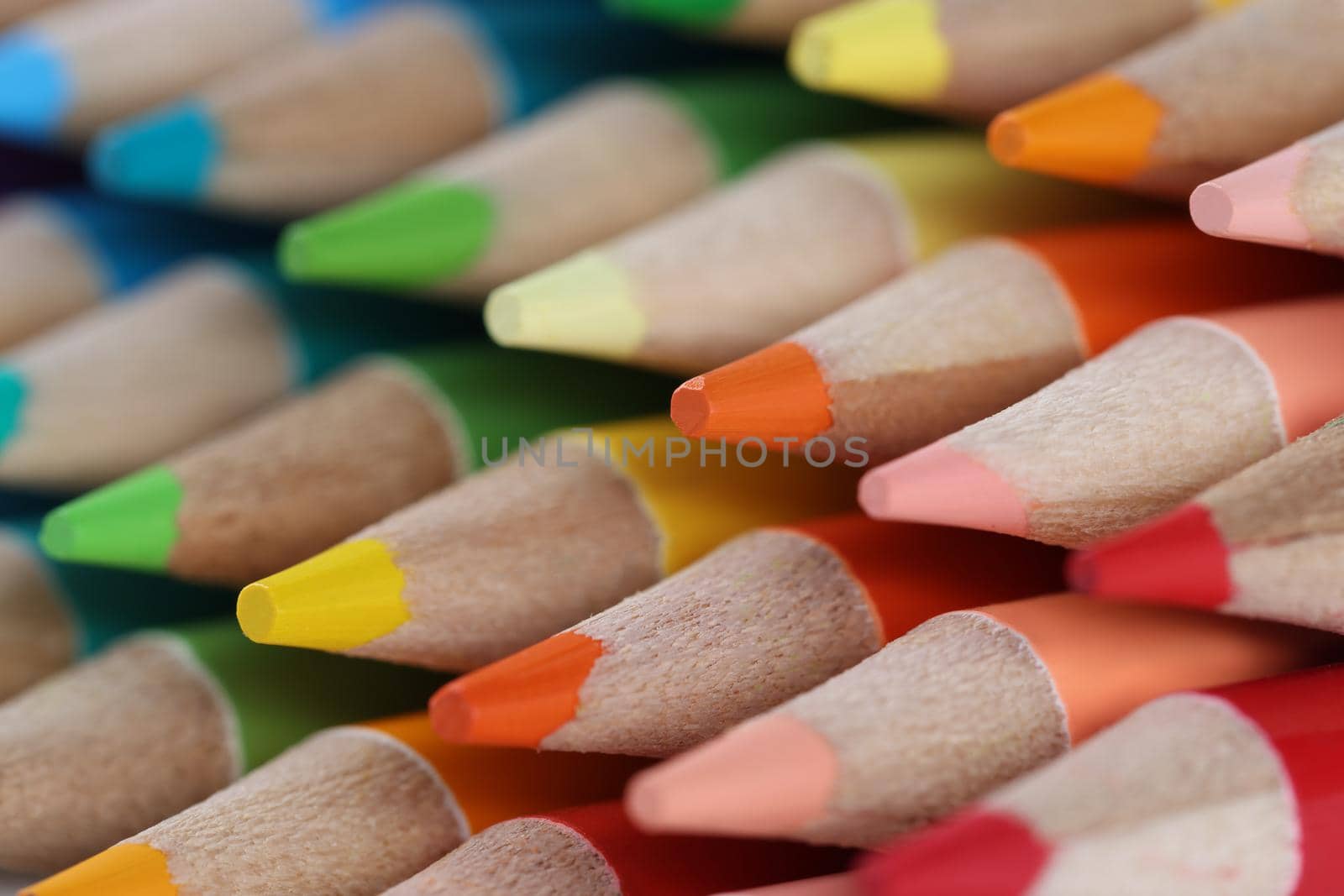 Sharpened colourful pencil set for painting forming stack by kuprevich