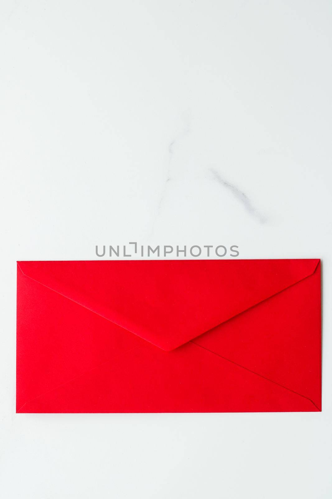 Communication, newsletter and business concept - Envelopes on marble background, message