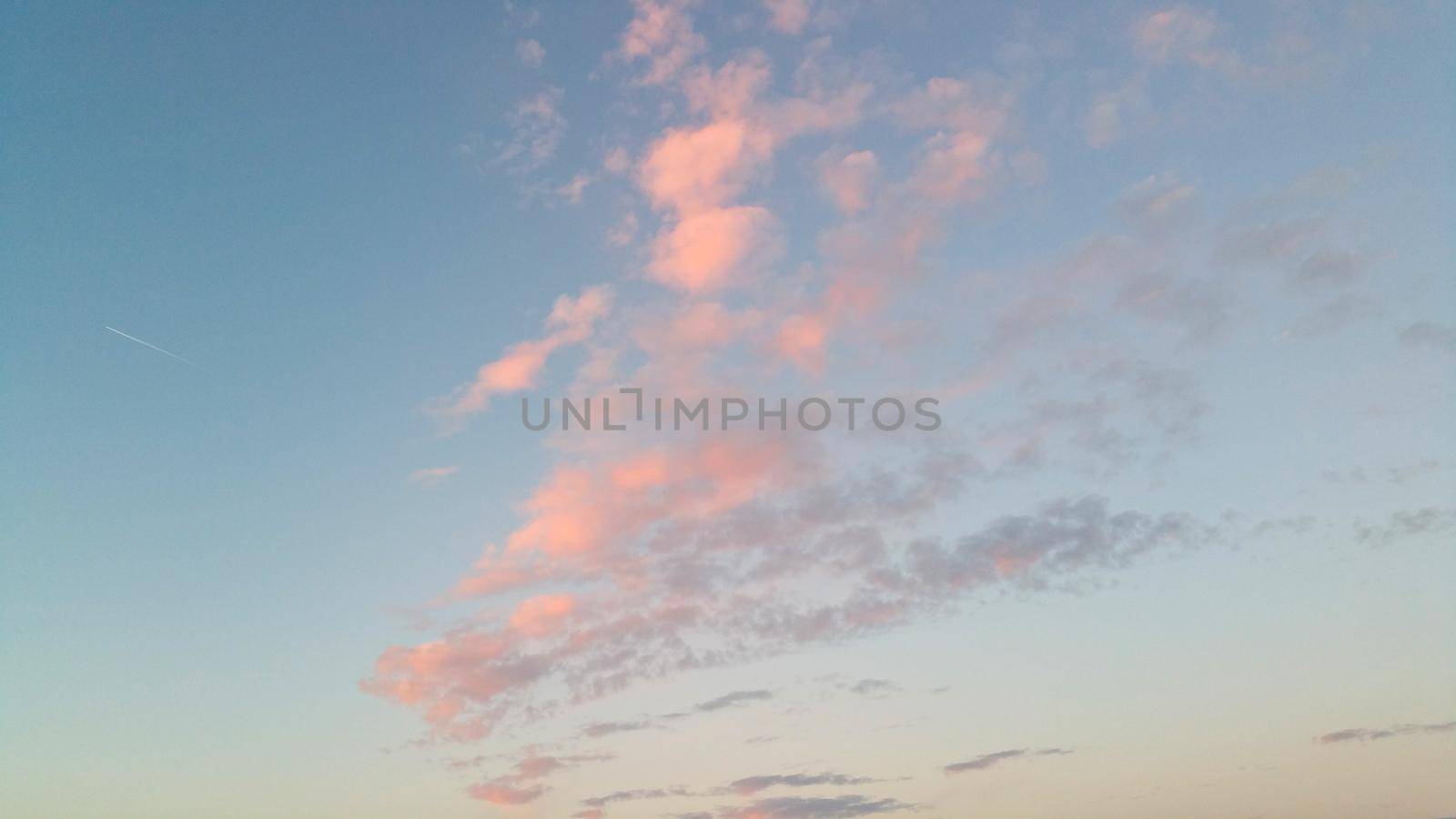 Light air pink clouds on the sunset.