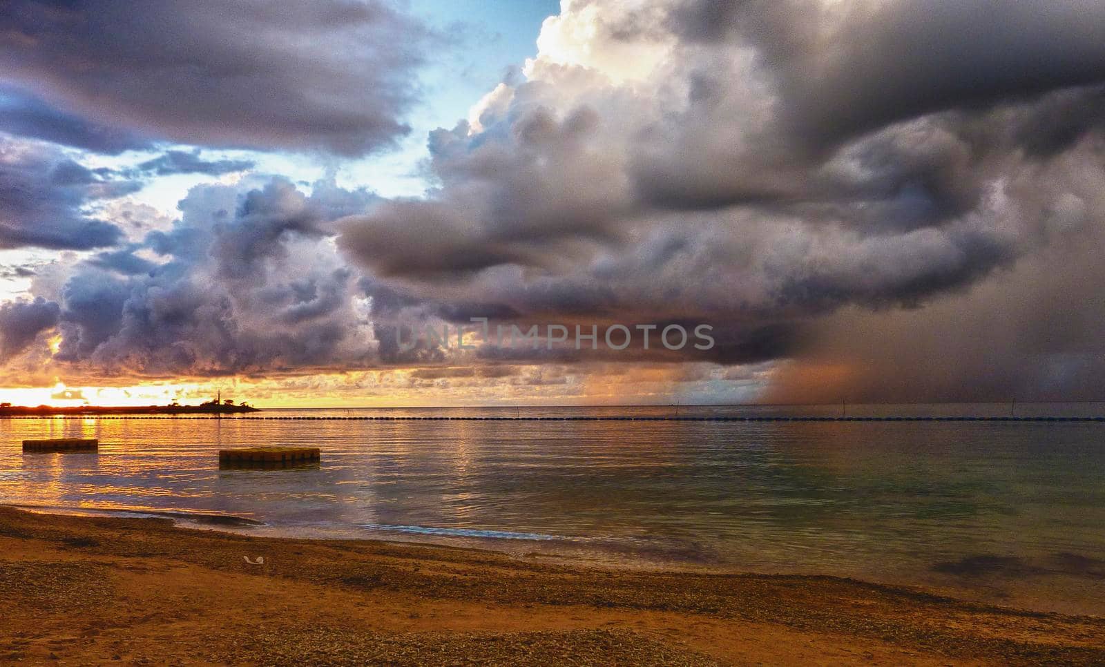 Okinawa beach with beautiful sunset by tinofotografie