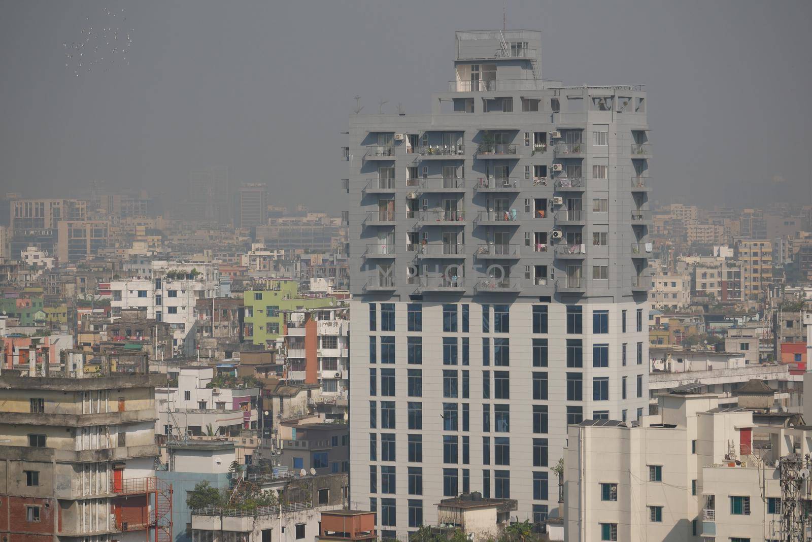dhaka city buildings at sunny day .
