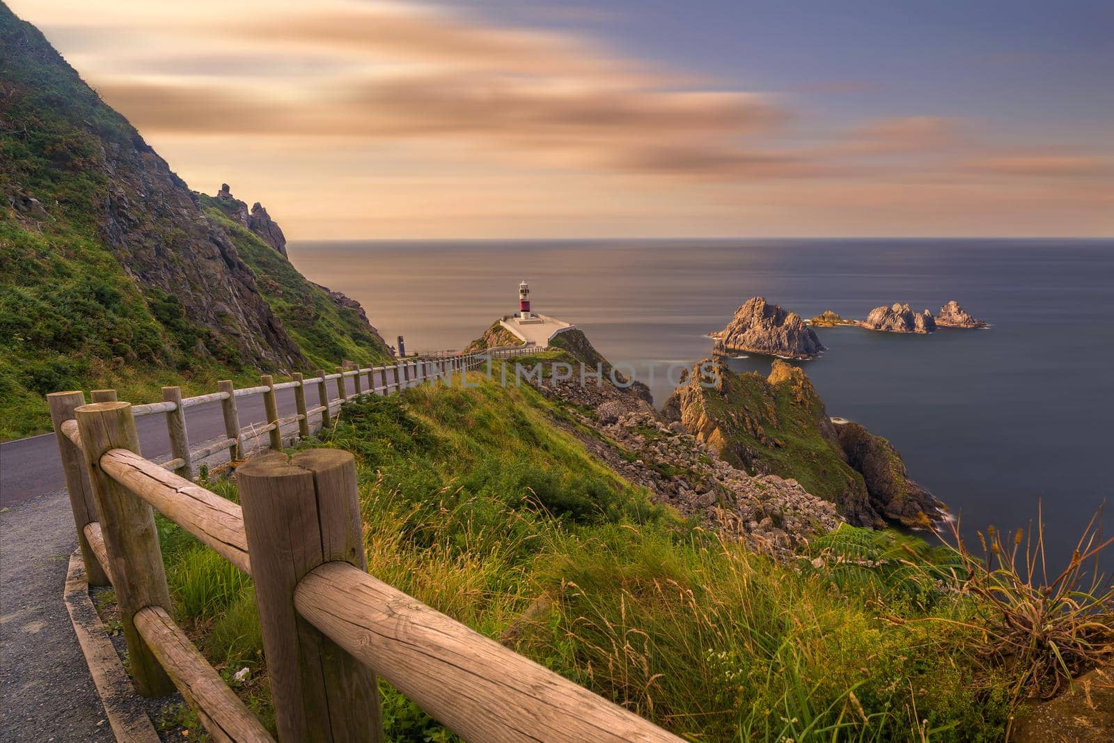 Panoramic view of thr lighthouse of Cabo Ortegal in Galicia, Spain. by maramade