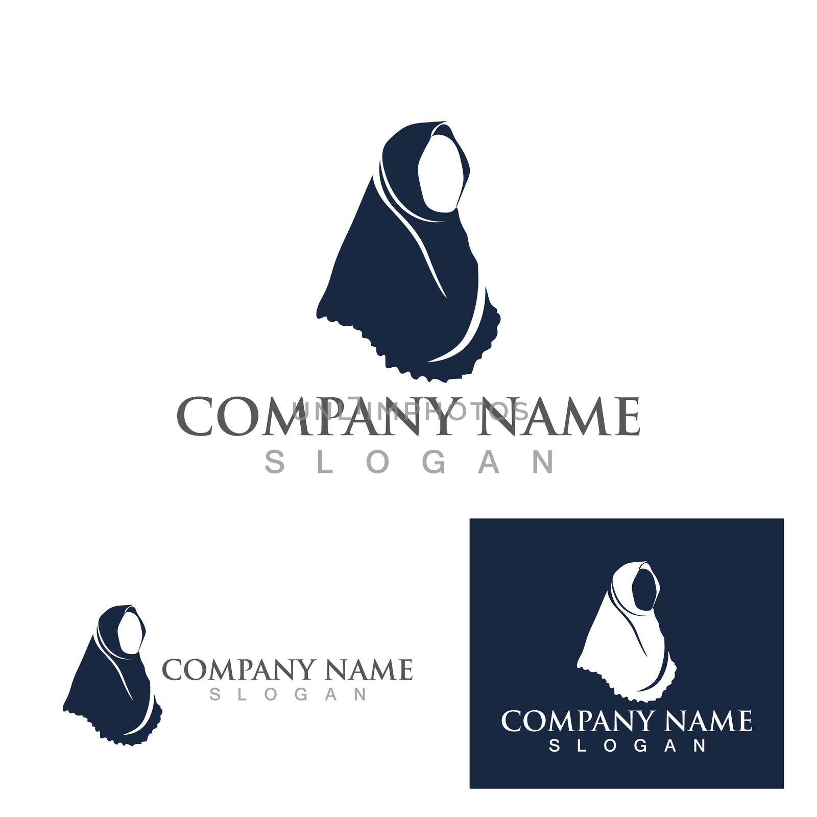 Hijab women Muslim logo vector template by Mrsongrphc