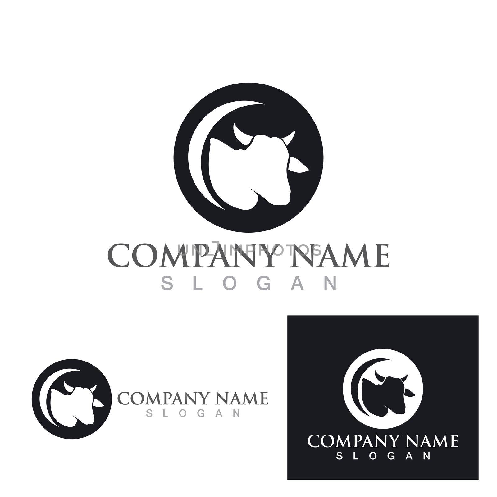 Cow Logo Template vector icon illustration design