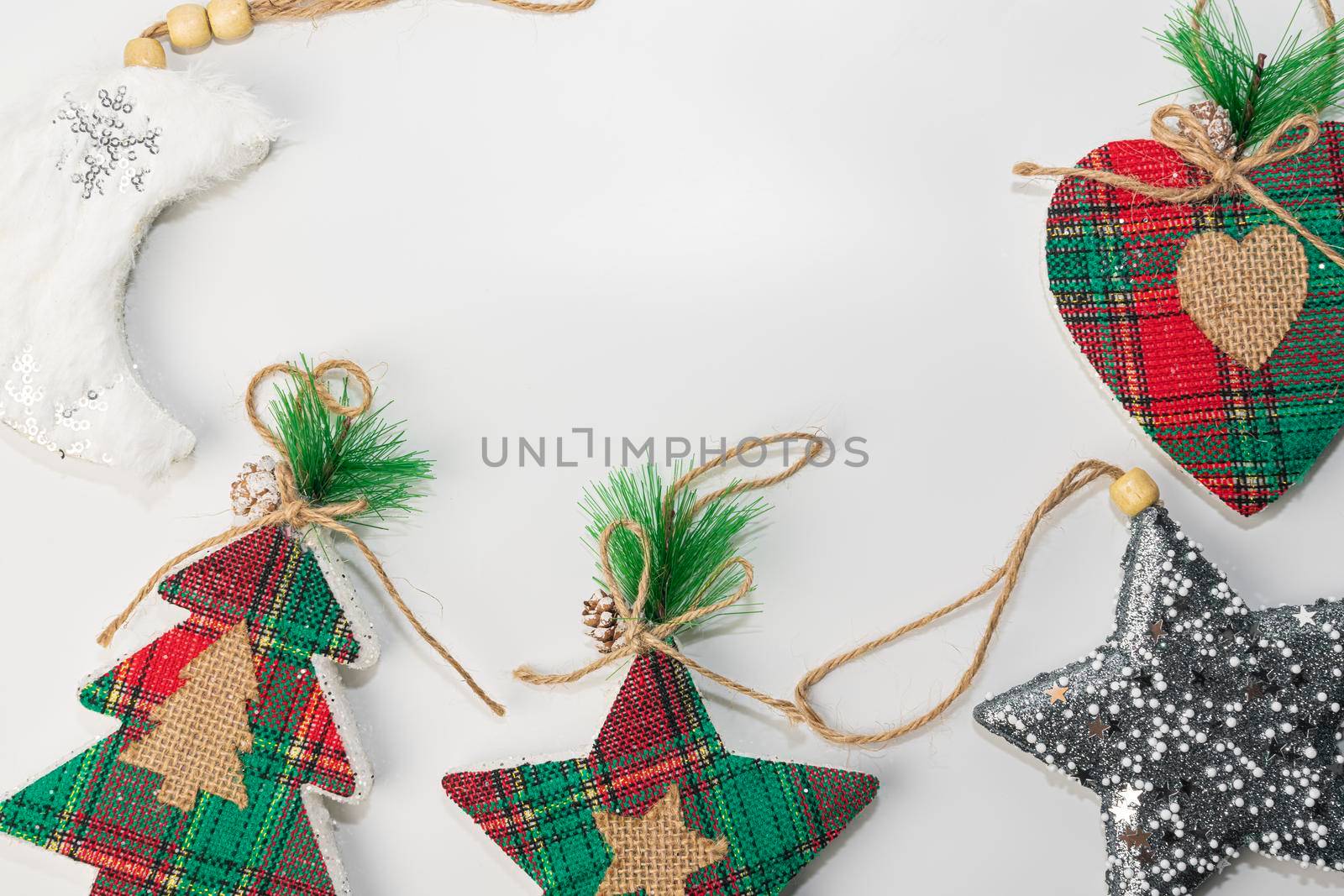 christmas toys on a white background isolate. High quality photo