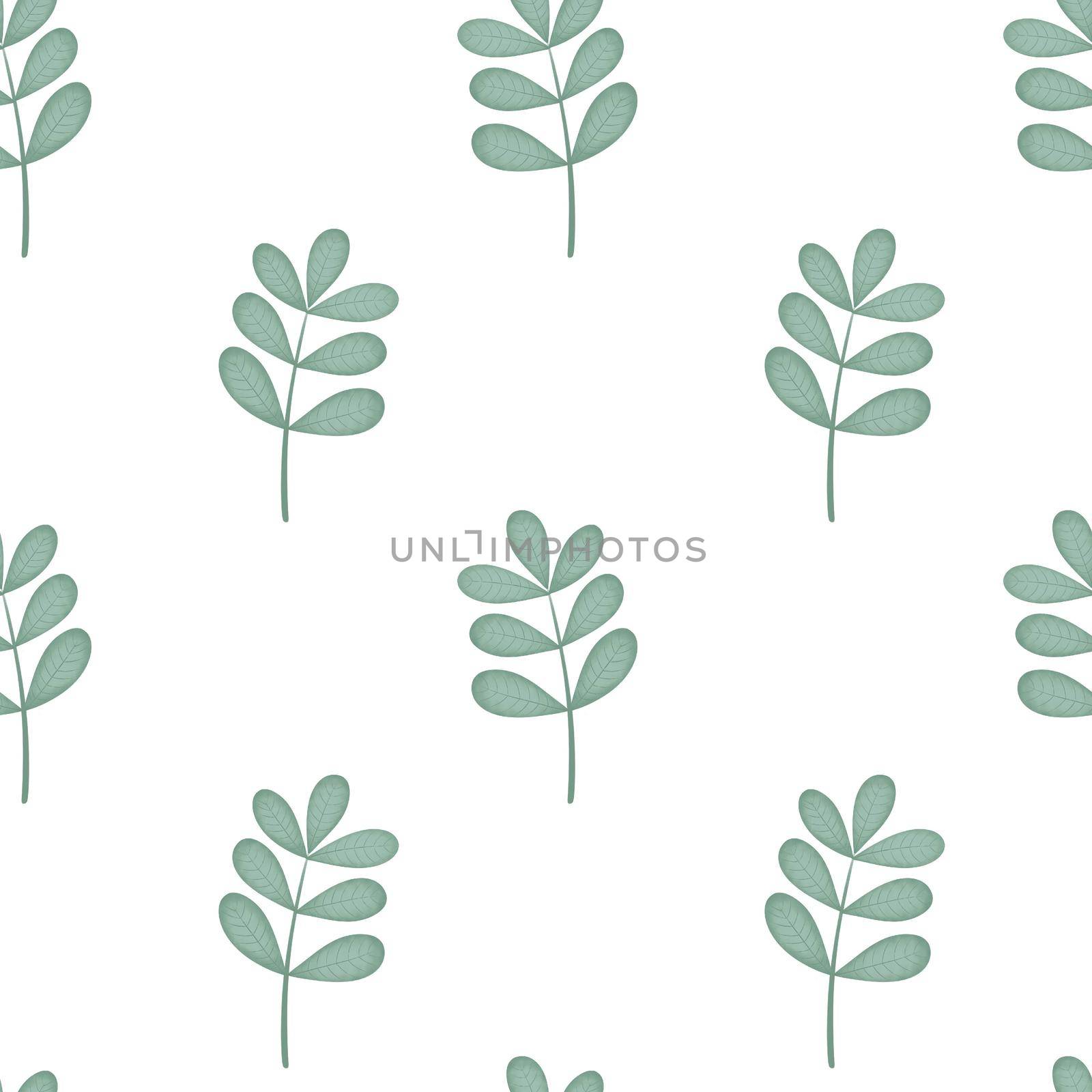 Herbal sprigs greenery seamless pattern. Botanical watercolor leafy background. Template for packaging, paper, wallpaper and fabric