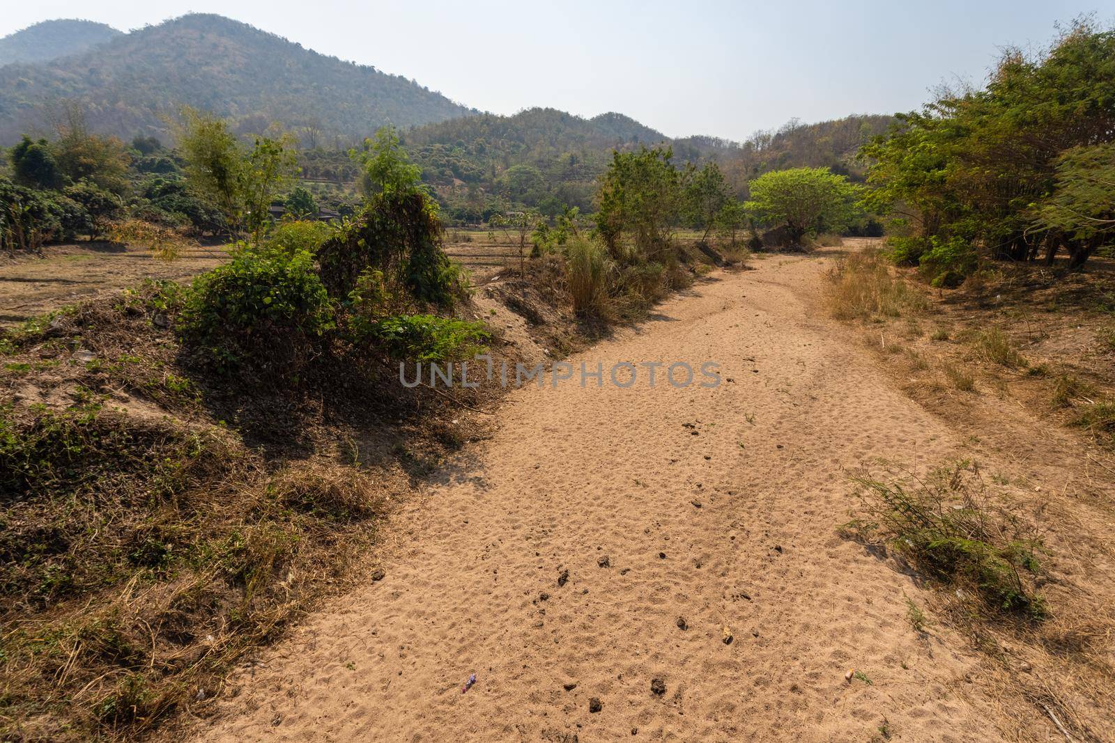 Dry river bed in northern Thailand.