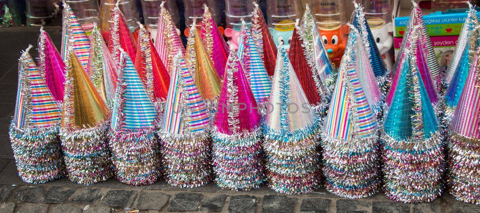 Set of party hats of variuos color by berkay