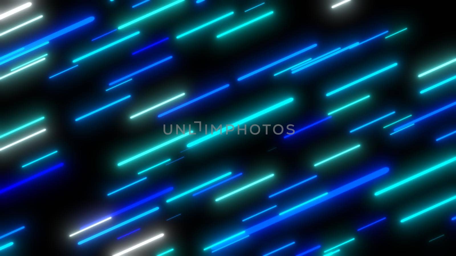 Blue flying neon lights abstract background by Bonandbon